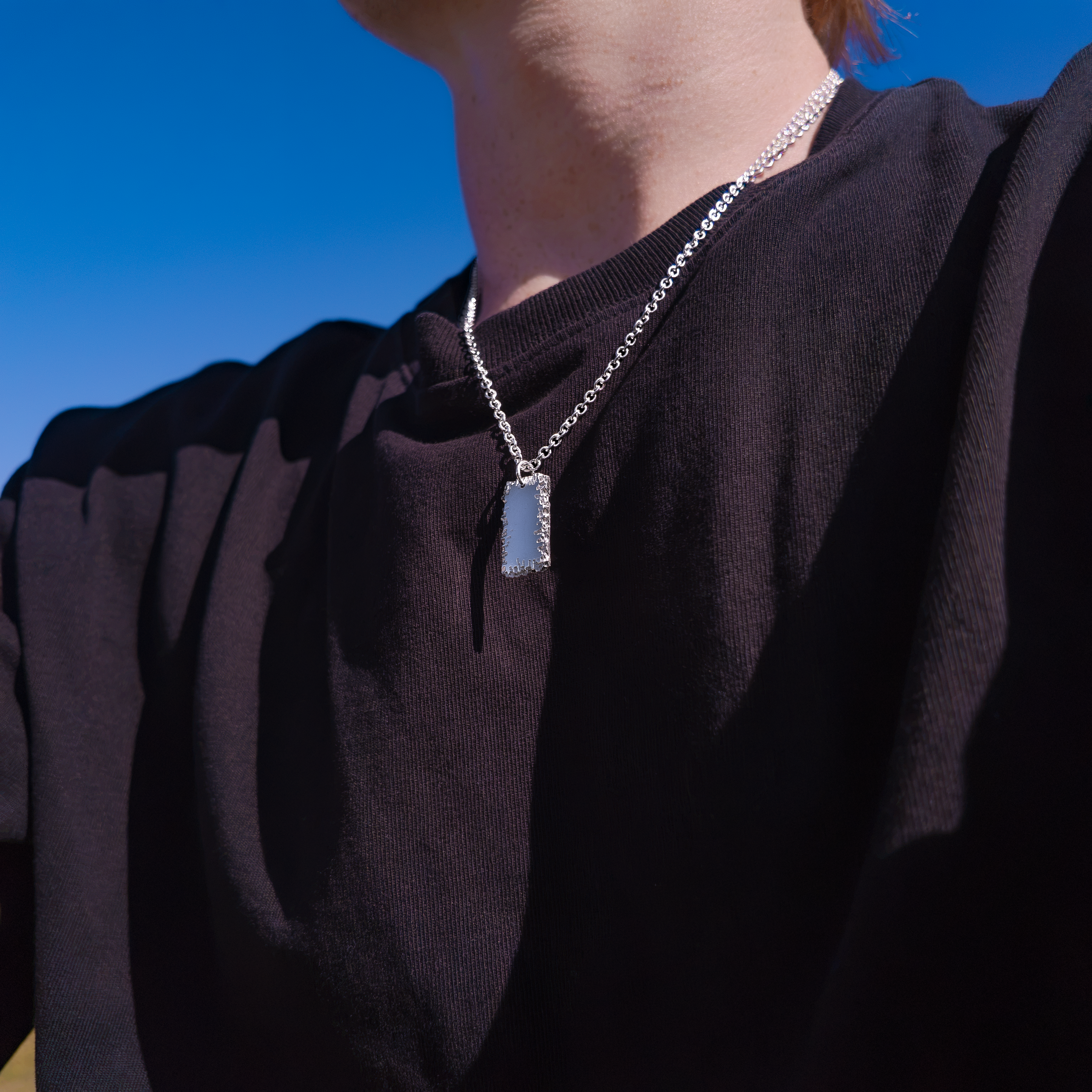 Luna Small Silver Dog Tag Necklace