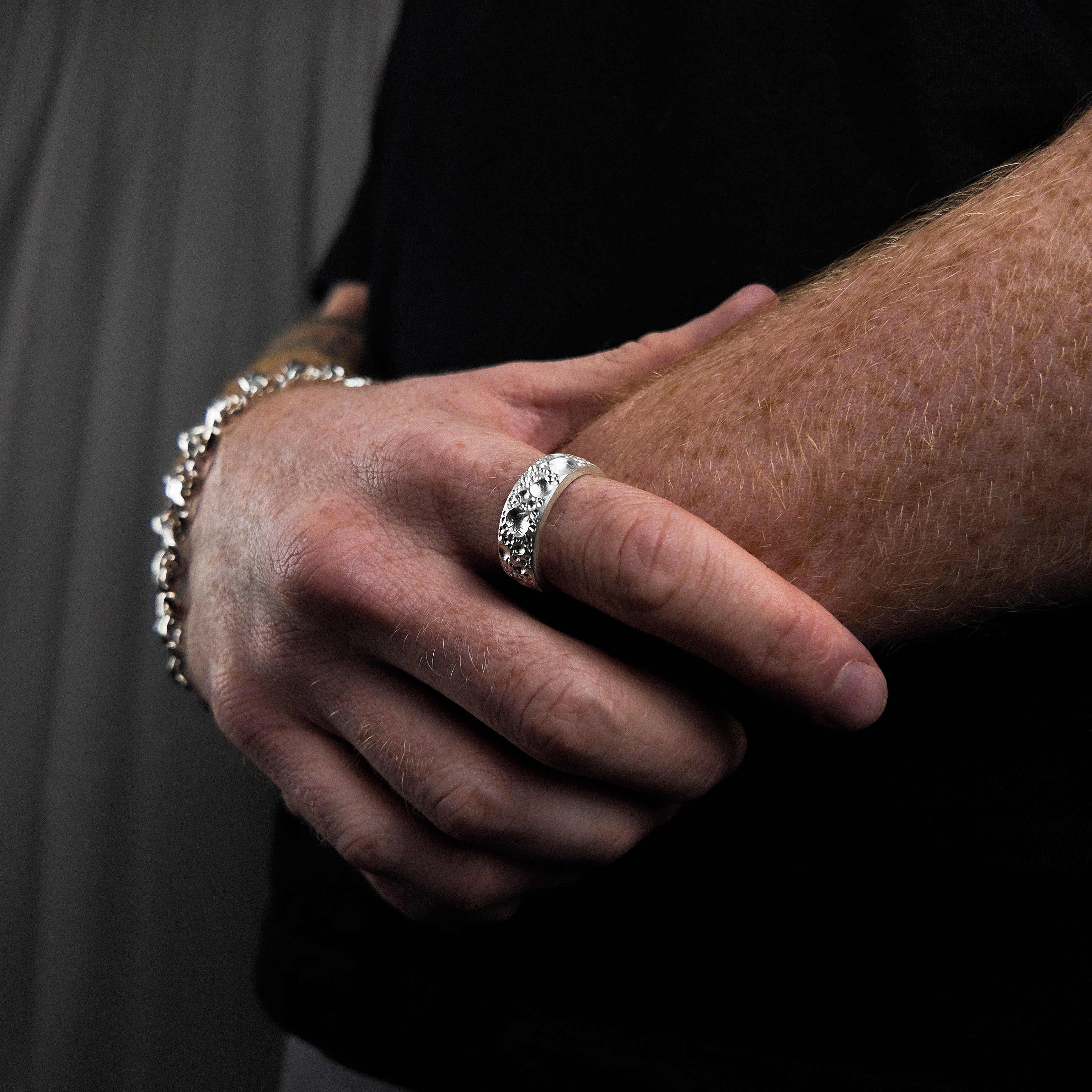 Moon Silver 8mm Ring