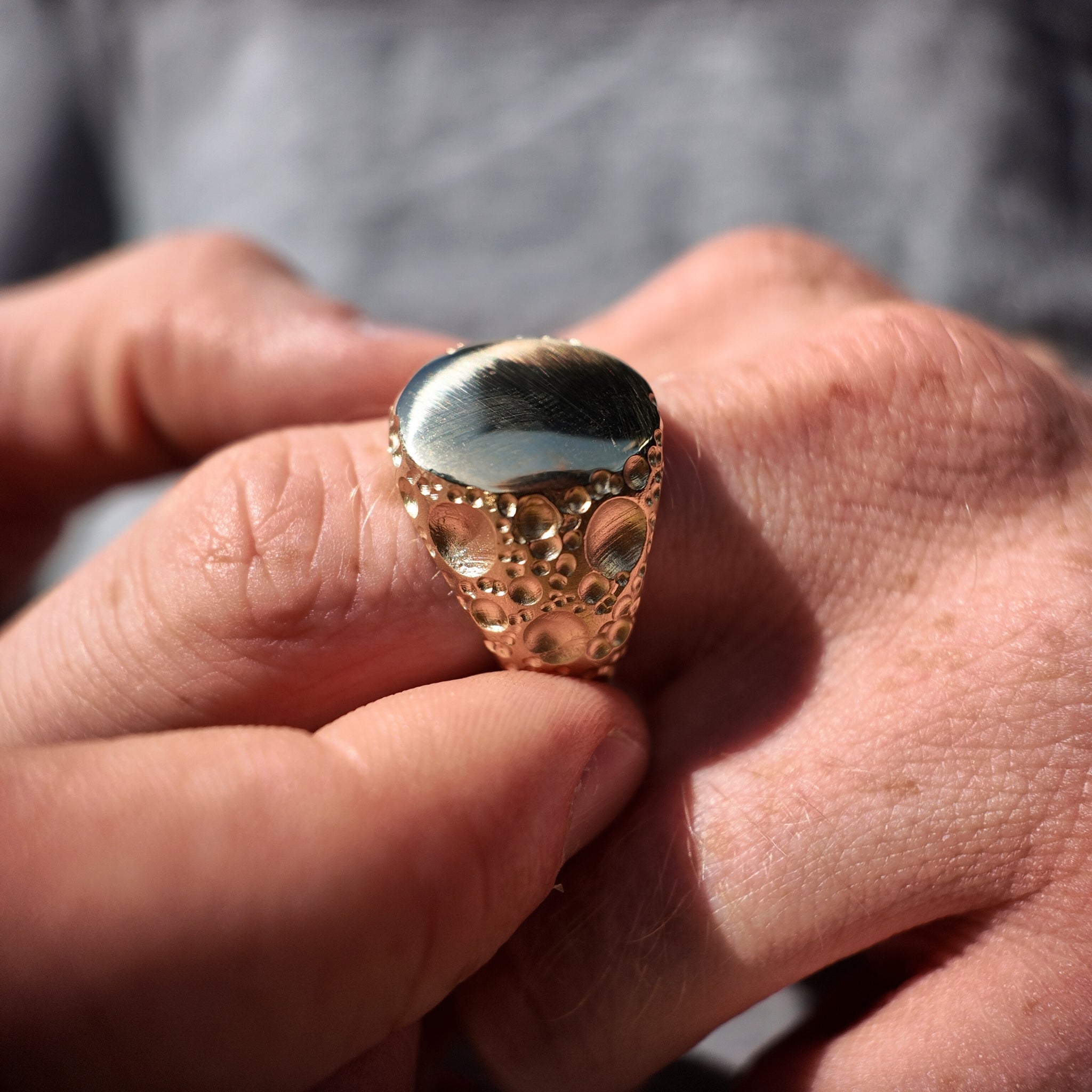 Moon Large 9ct Gold Signet Ring