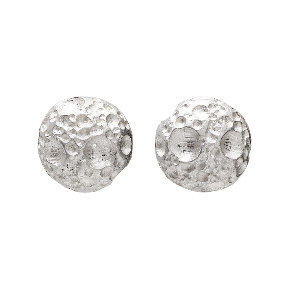 Moon Silver Stud Earrings