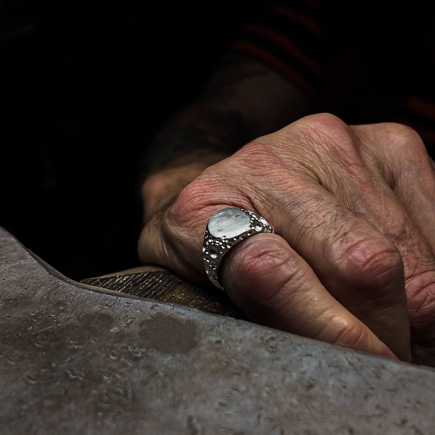 Moon Small Silver Signet Ring