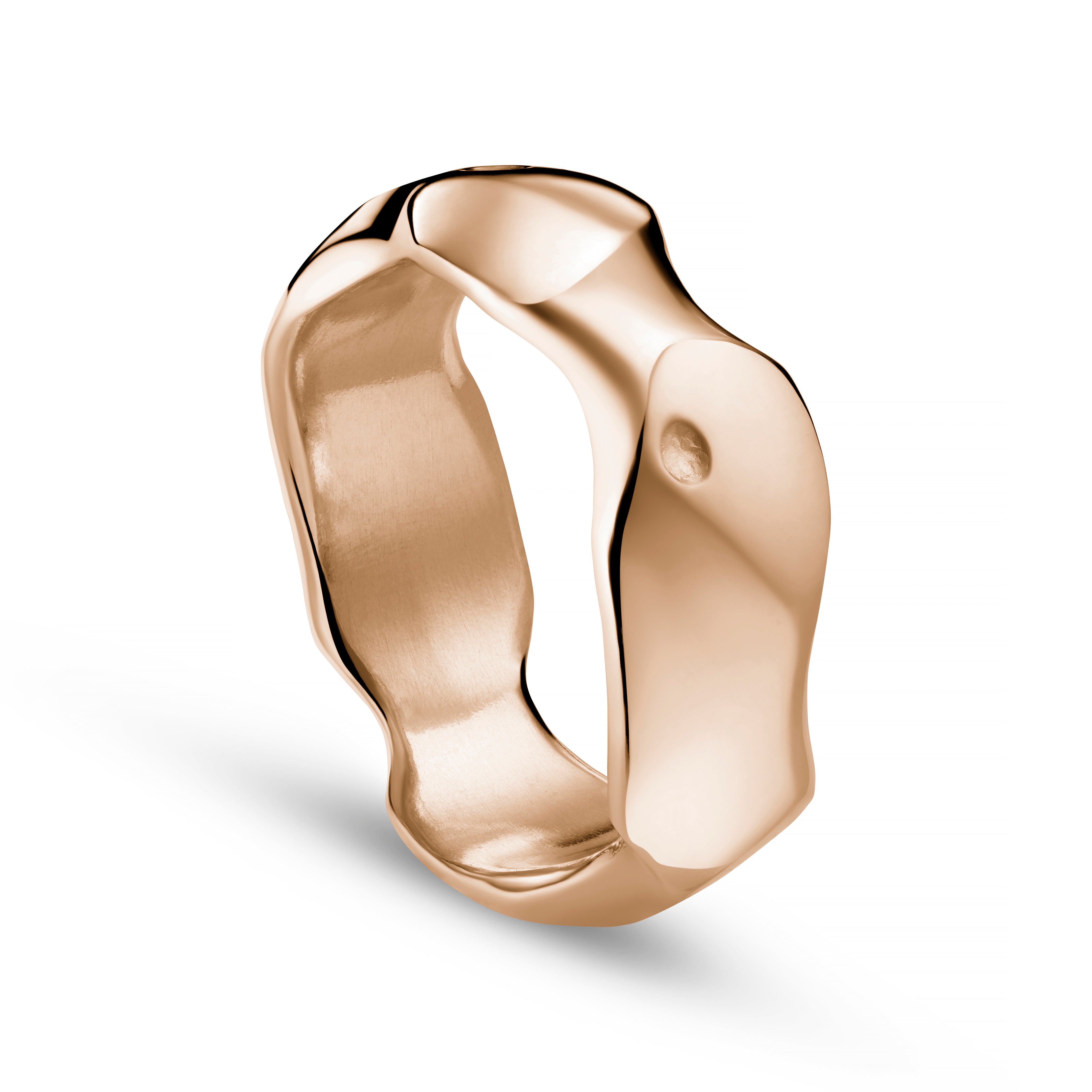 Carved Rose Gold 8mm Ring