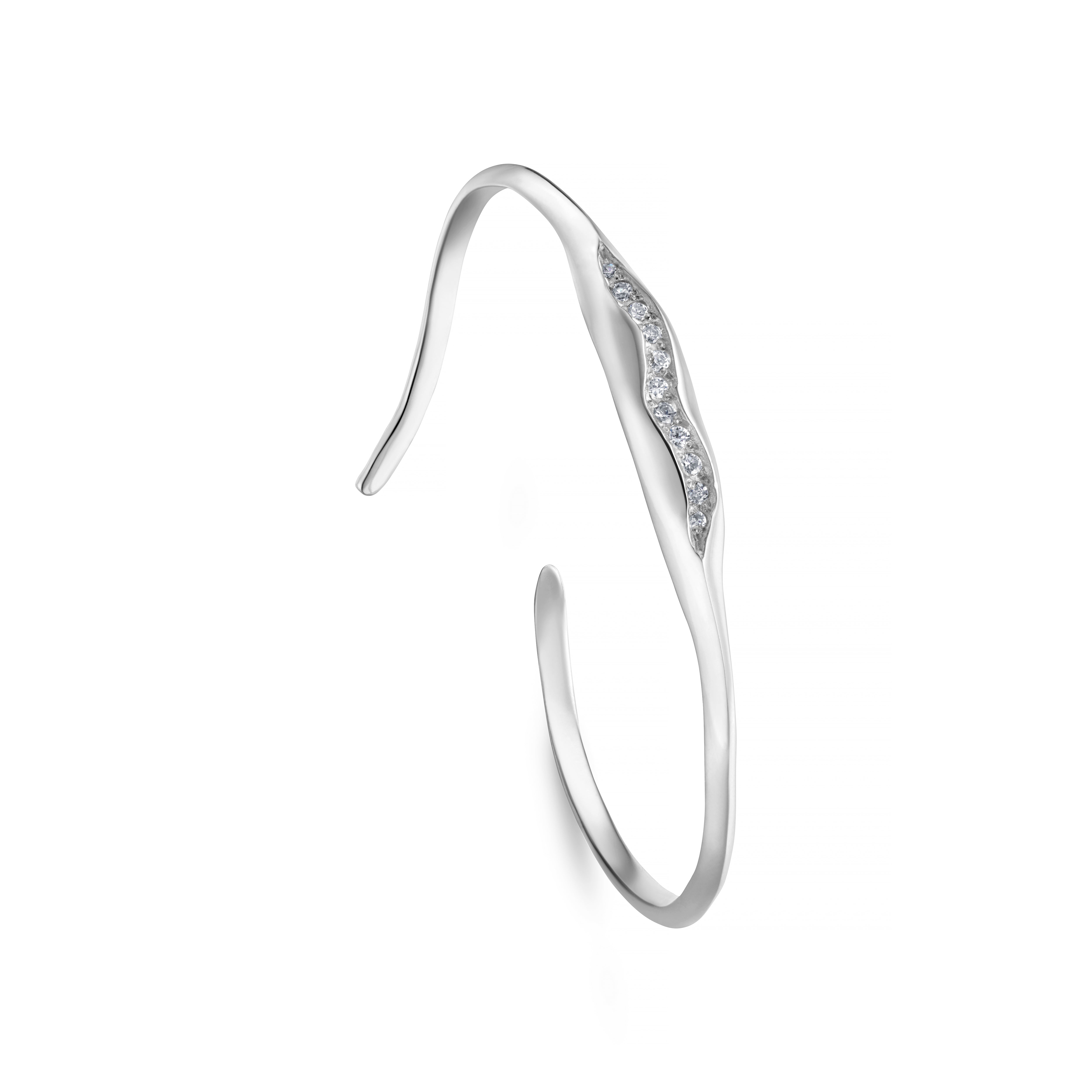 Triffid Silver Pavé Set Cubic Zirconia Cuff