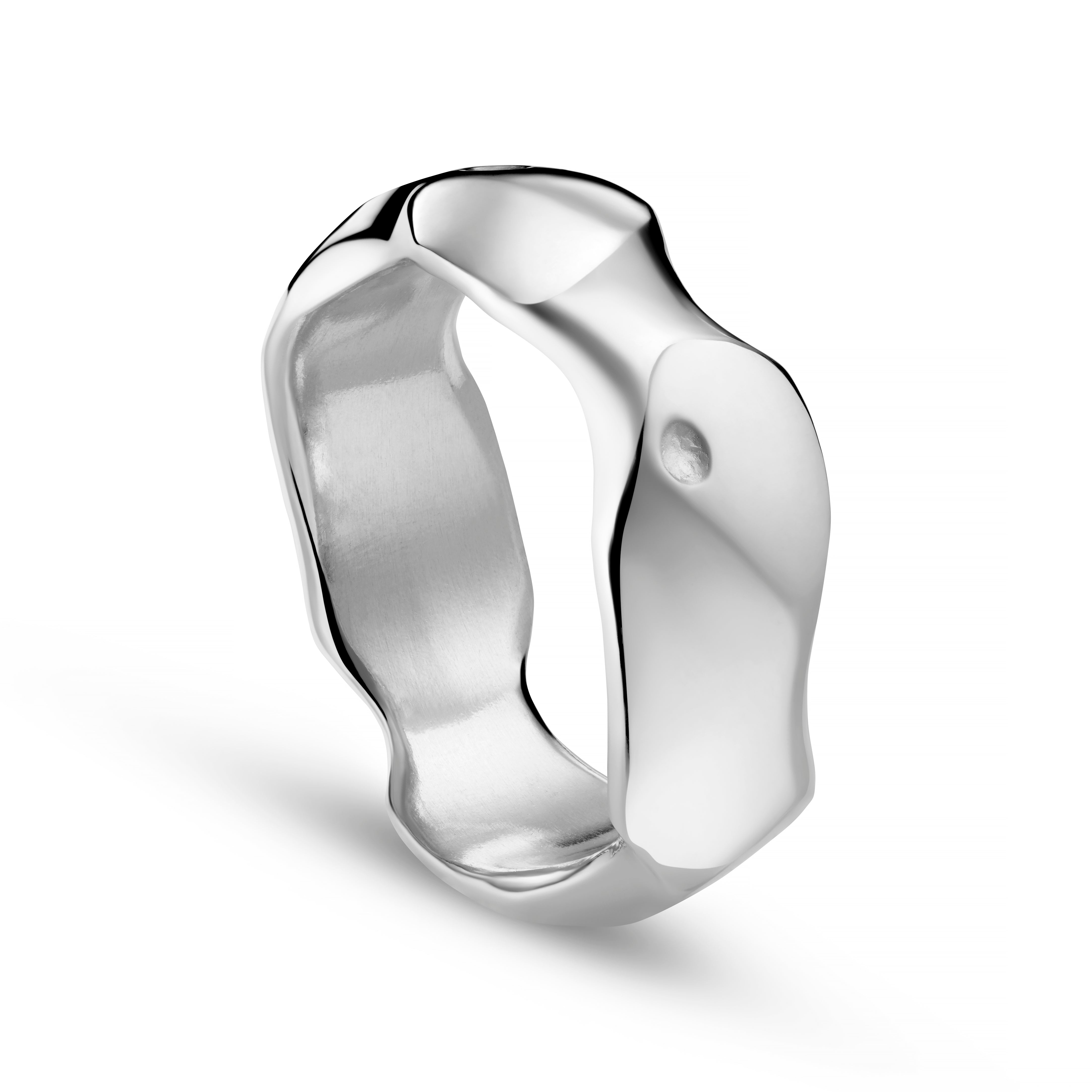 Carved Silver 8mm Ring