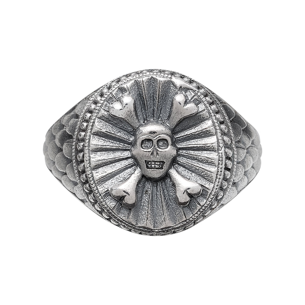 Hoye Division Silver Skull & Crossbones Signet Ring