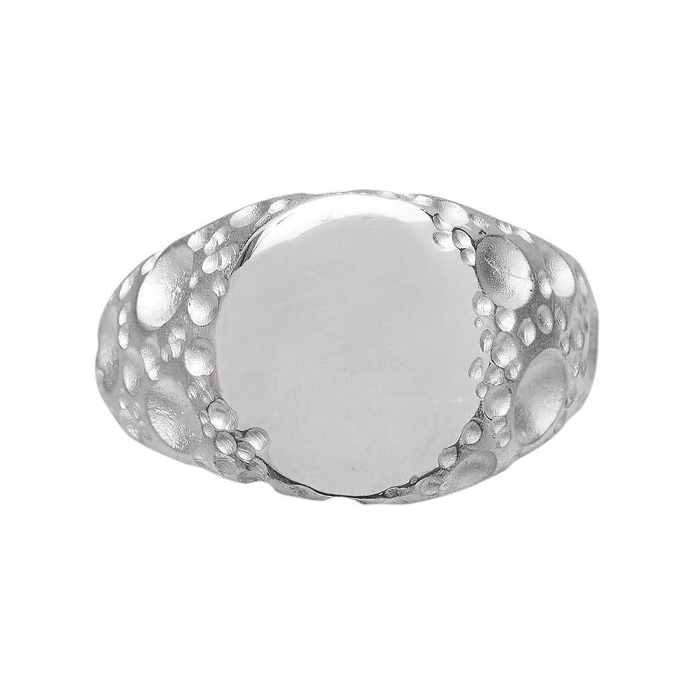 Moon Silver Signet Ring