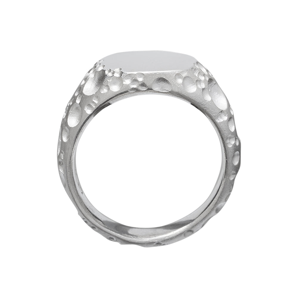 Moon Silver Signet Ring