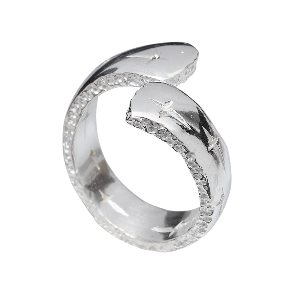Trinity Silver Crossover Ring