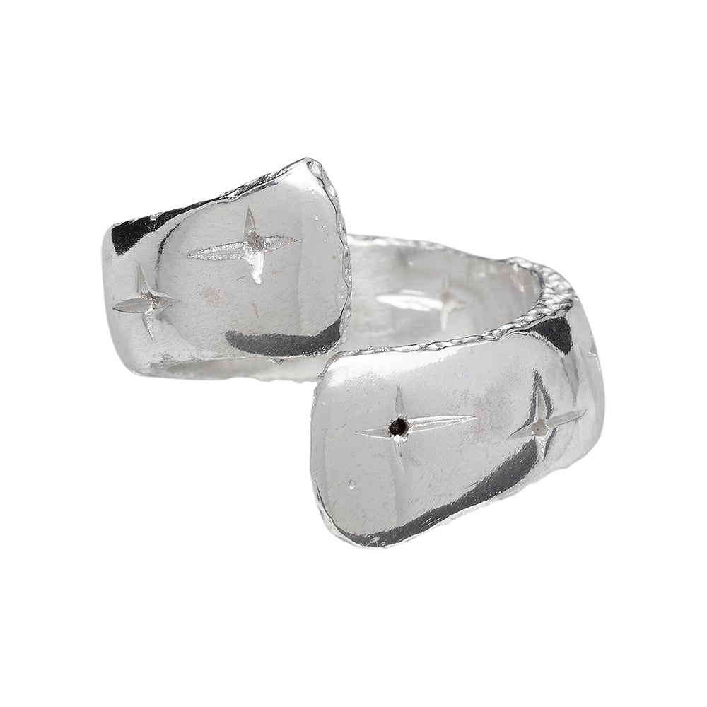 Trinity Silver Crossover Ring