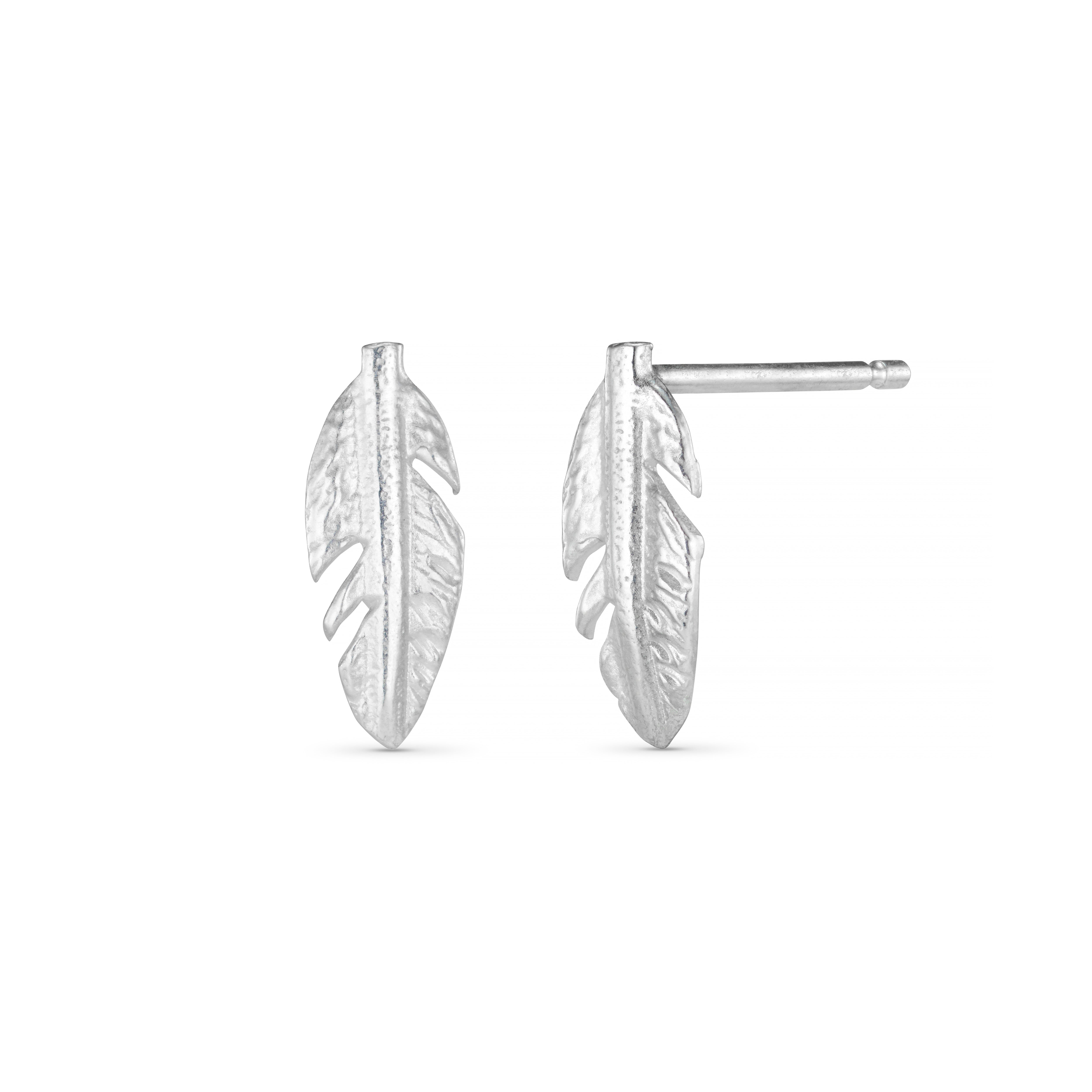 Feathers Small Silver Studs