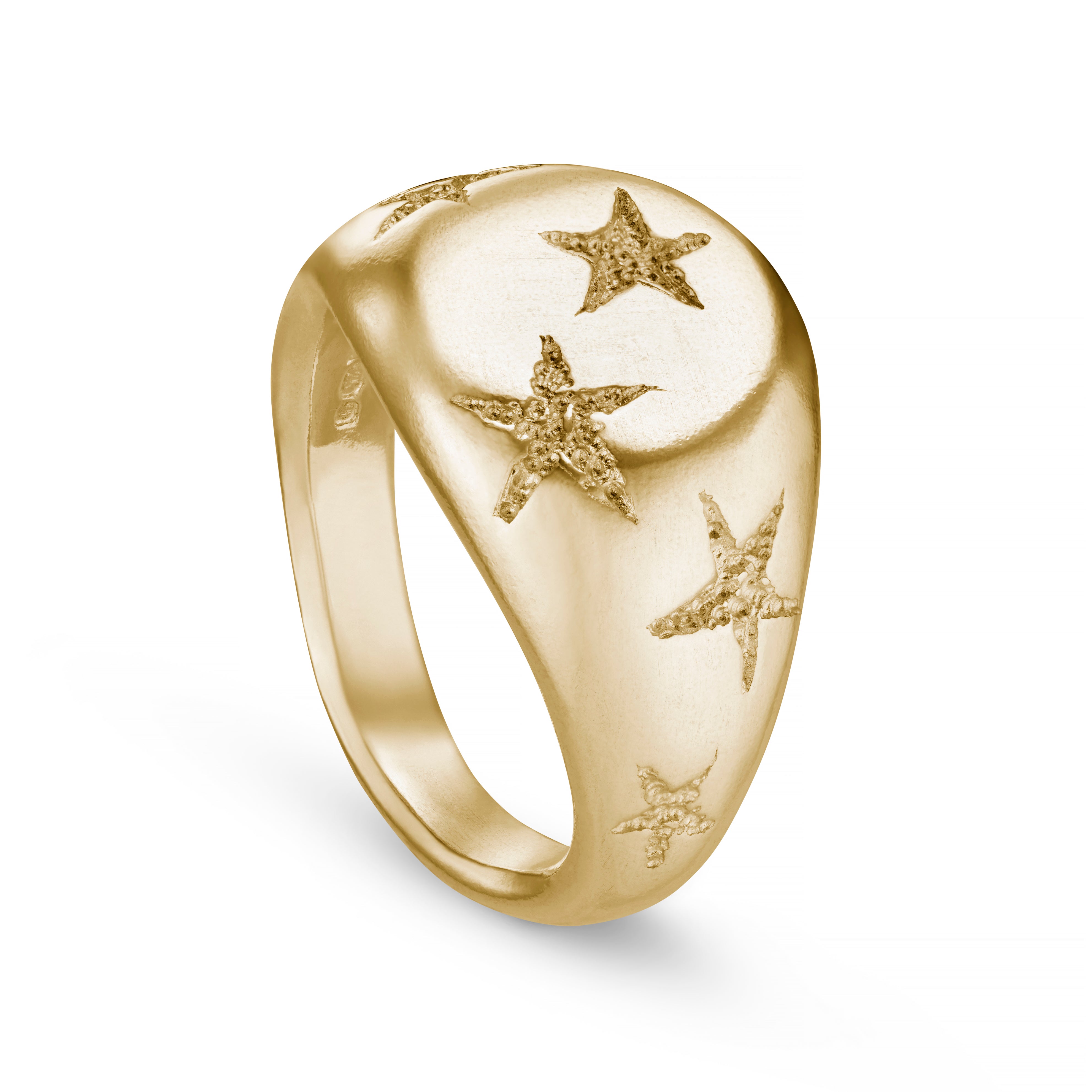 Star 9ct Yellow Gold Signet Ring