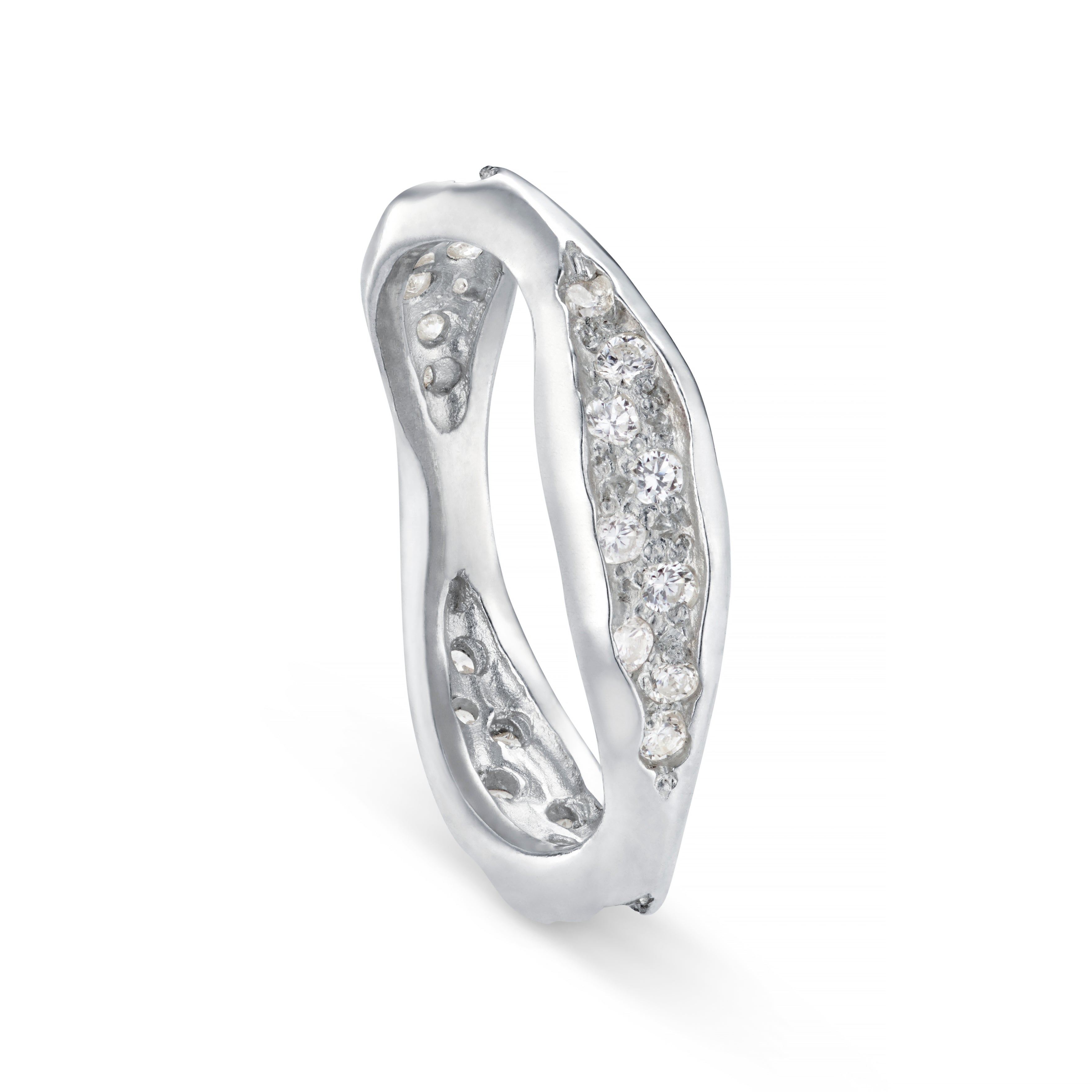 Triffid Platinum Triple Section Diamond Ring