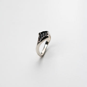 Triffid 18ct White Gold Marquise Ring with Black Diamonds