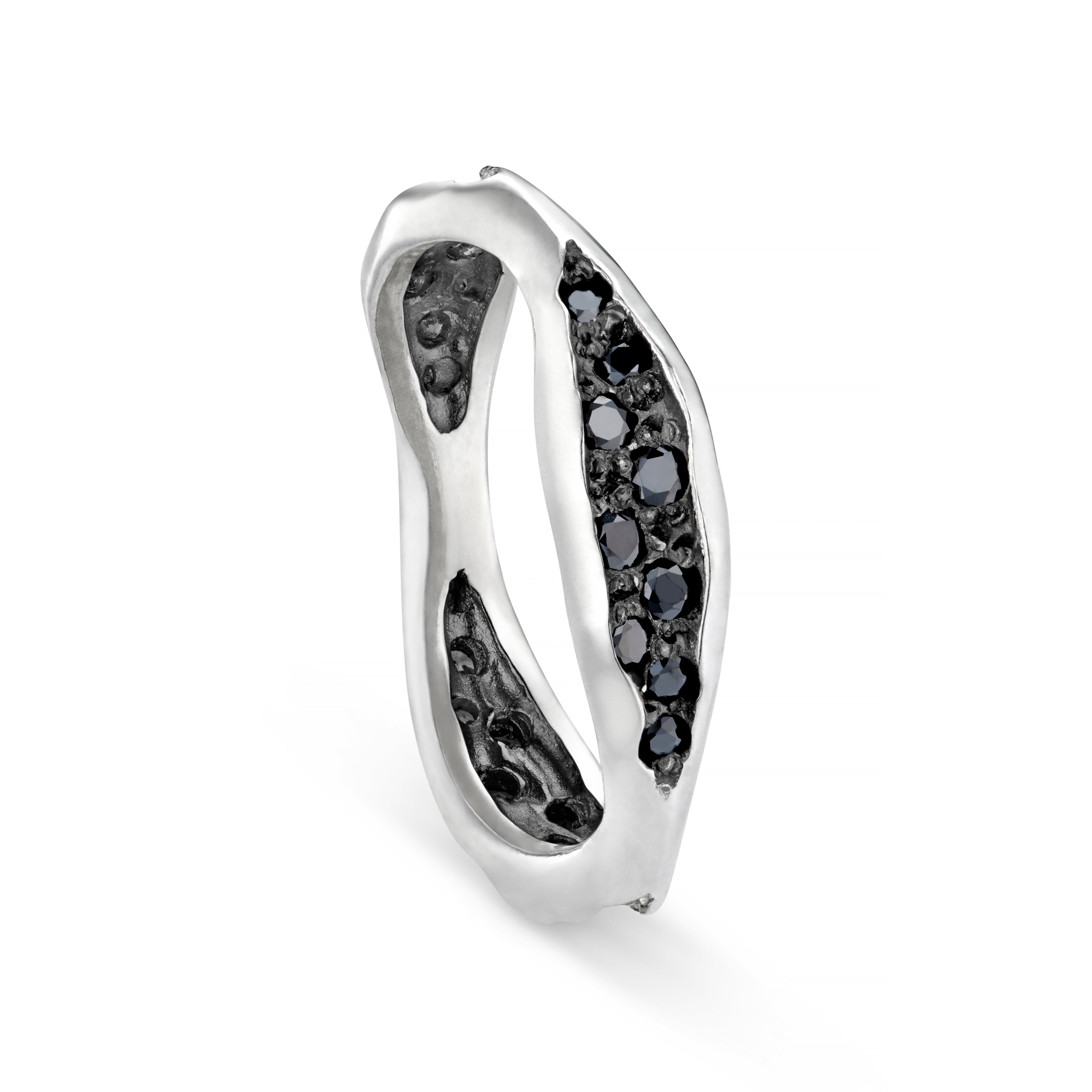 Triffid Silver Triple Section Cubic Zirconia Ring