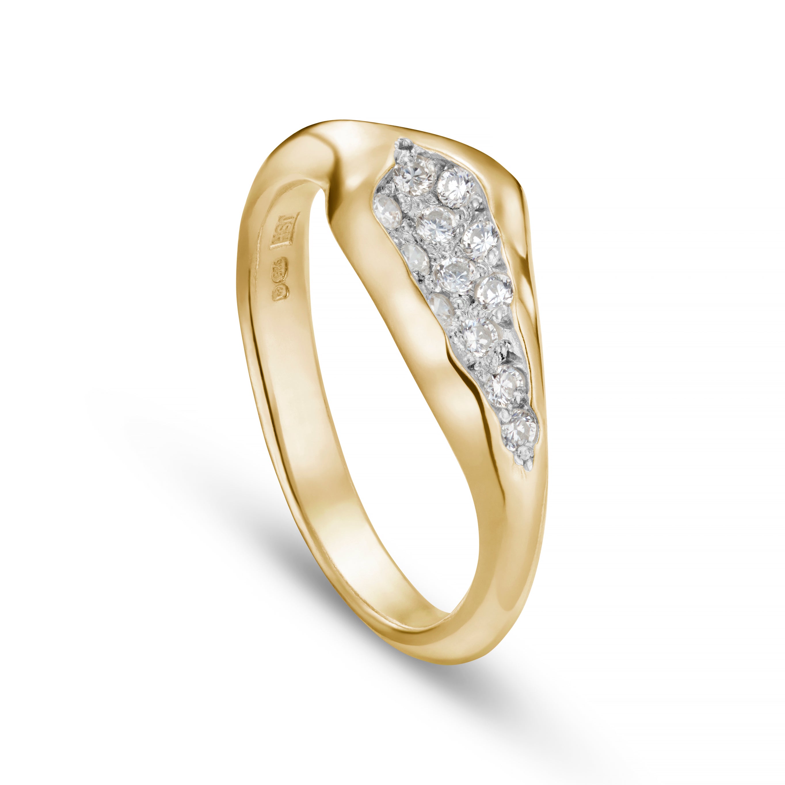 Triffid 18ct Gold Off-Centre Diamond Ring