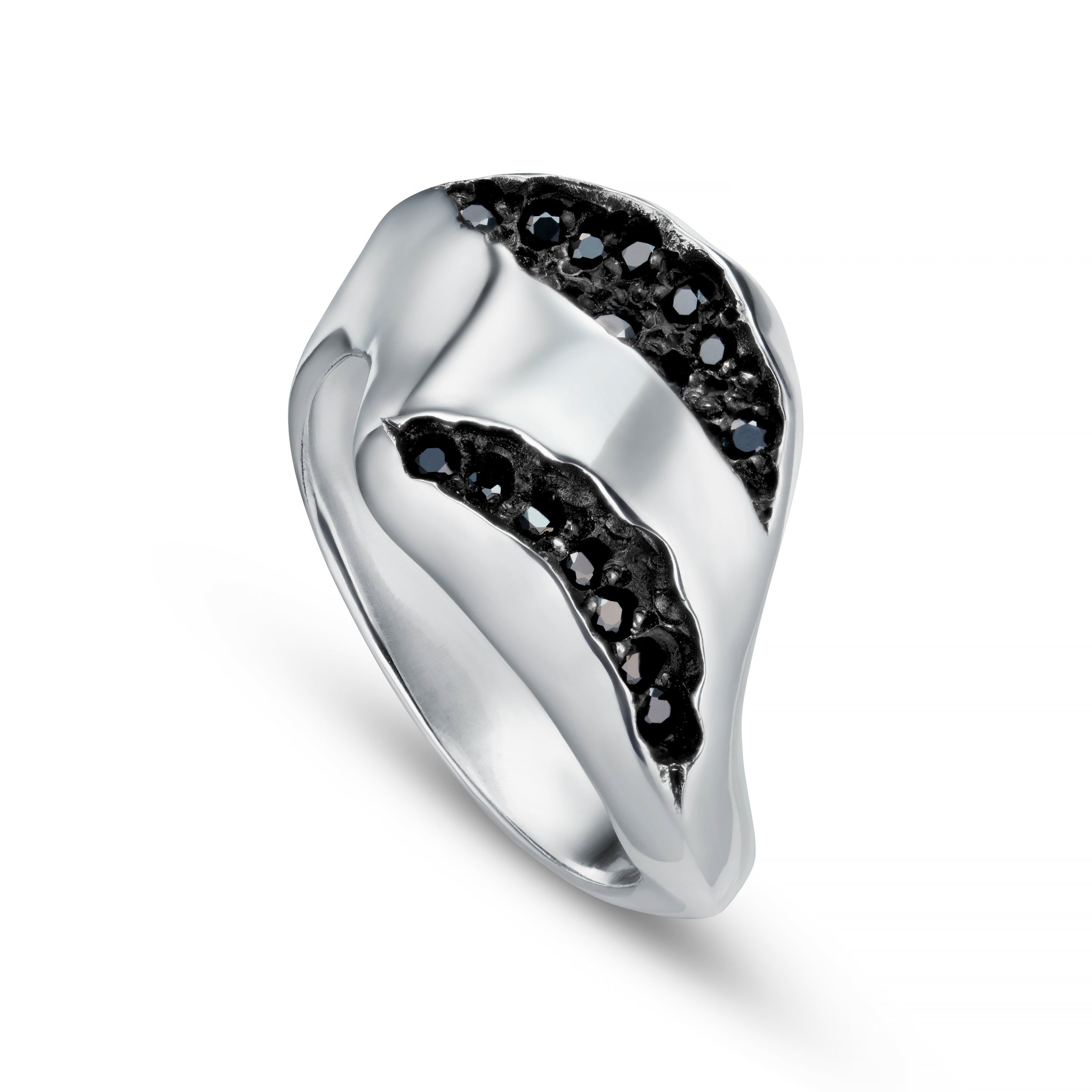 Triffid Platinum Two Slash Diamond Ring