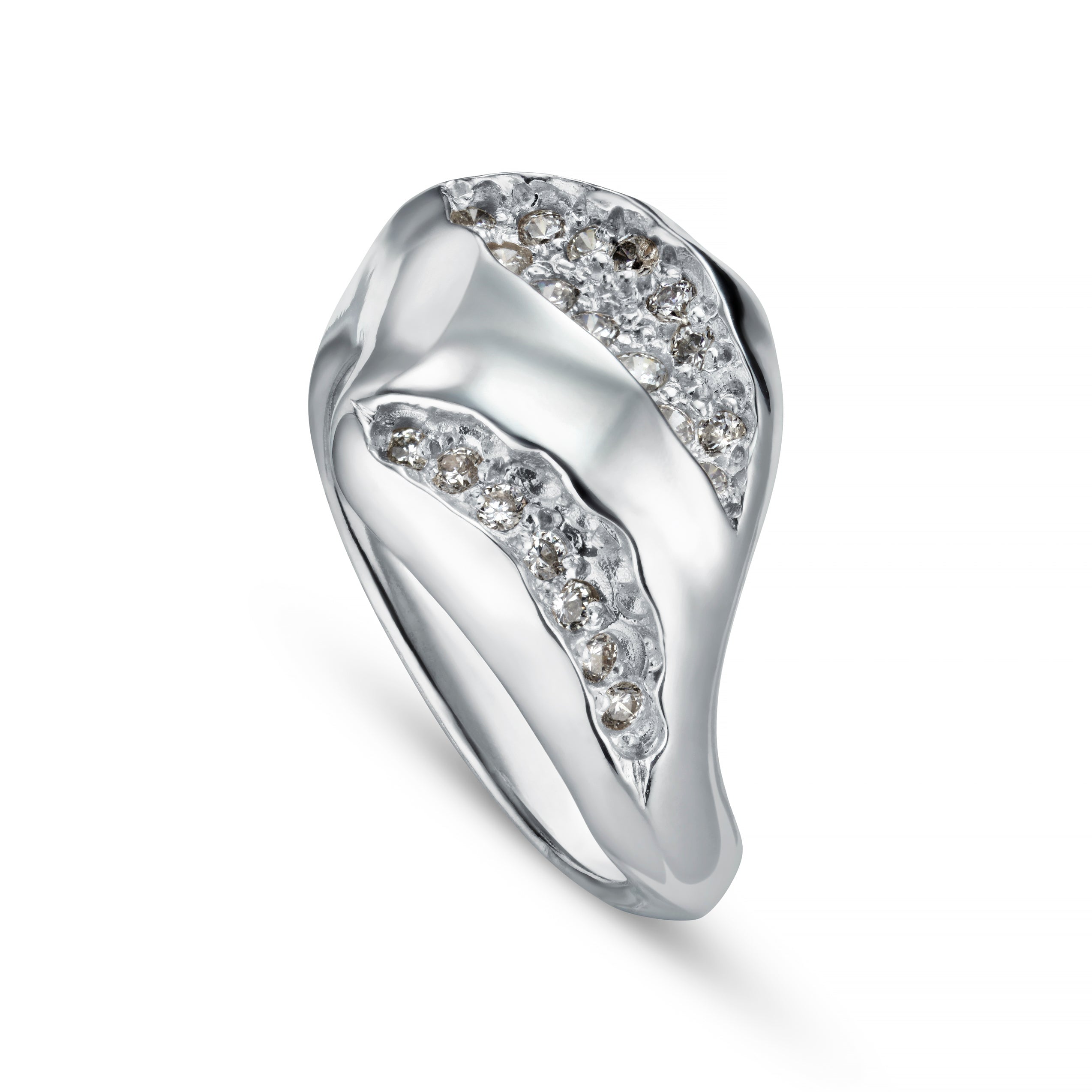 Triffid Platinum Two Slash Diamond Ring