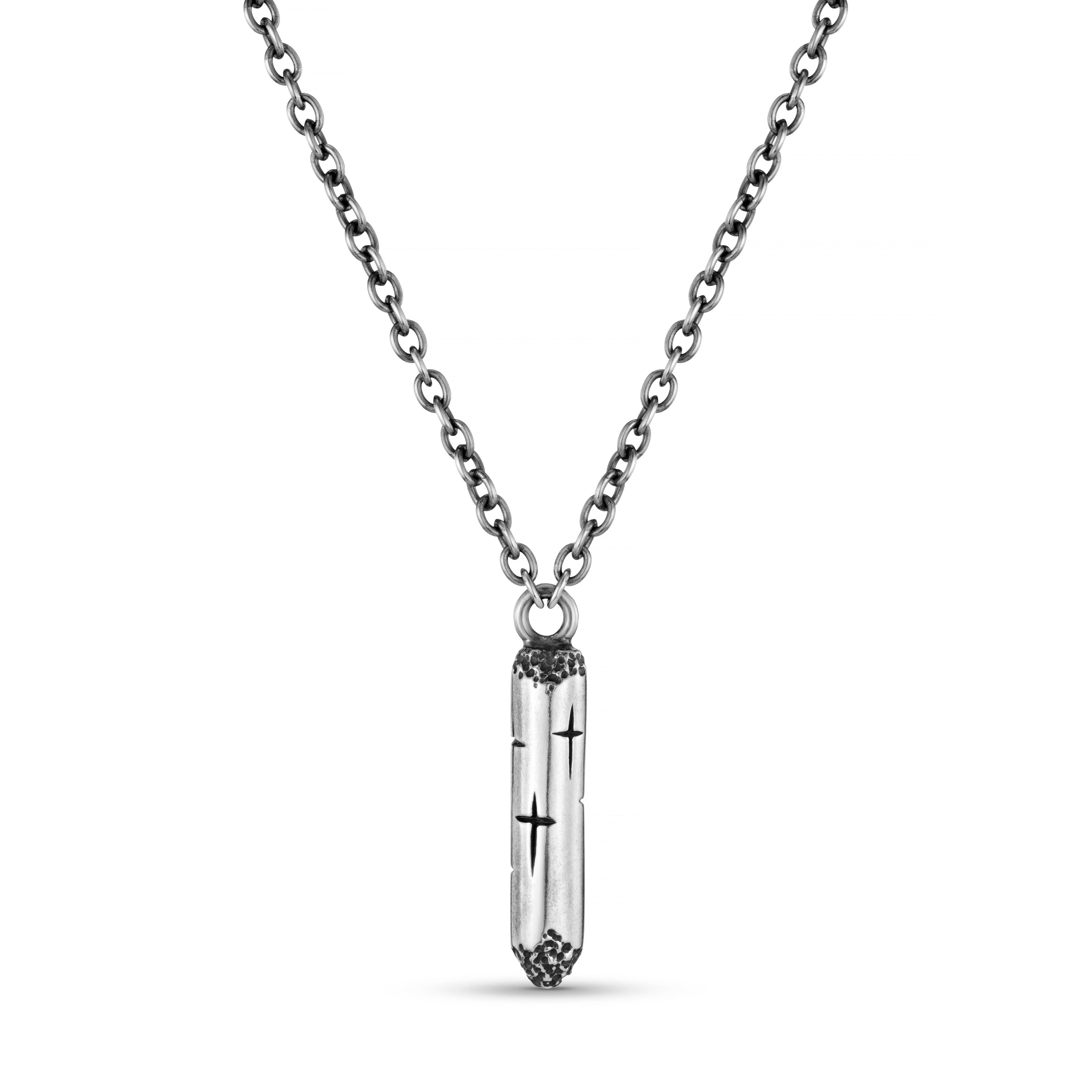 Trinity Small Silver Cylinder Necklace