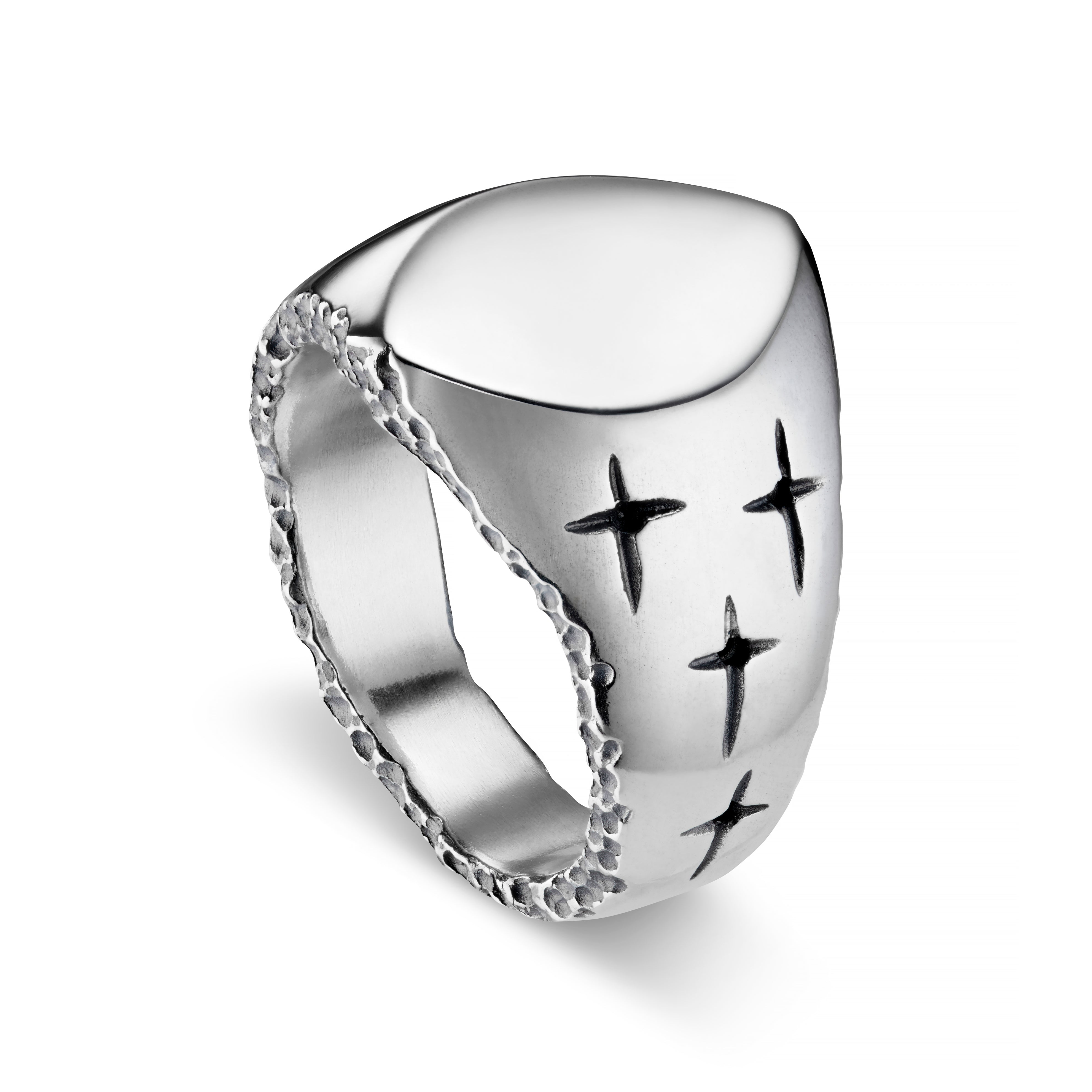 Trinity Large Silver Signet Ring