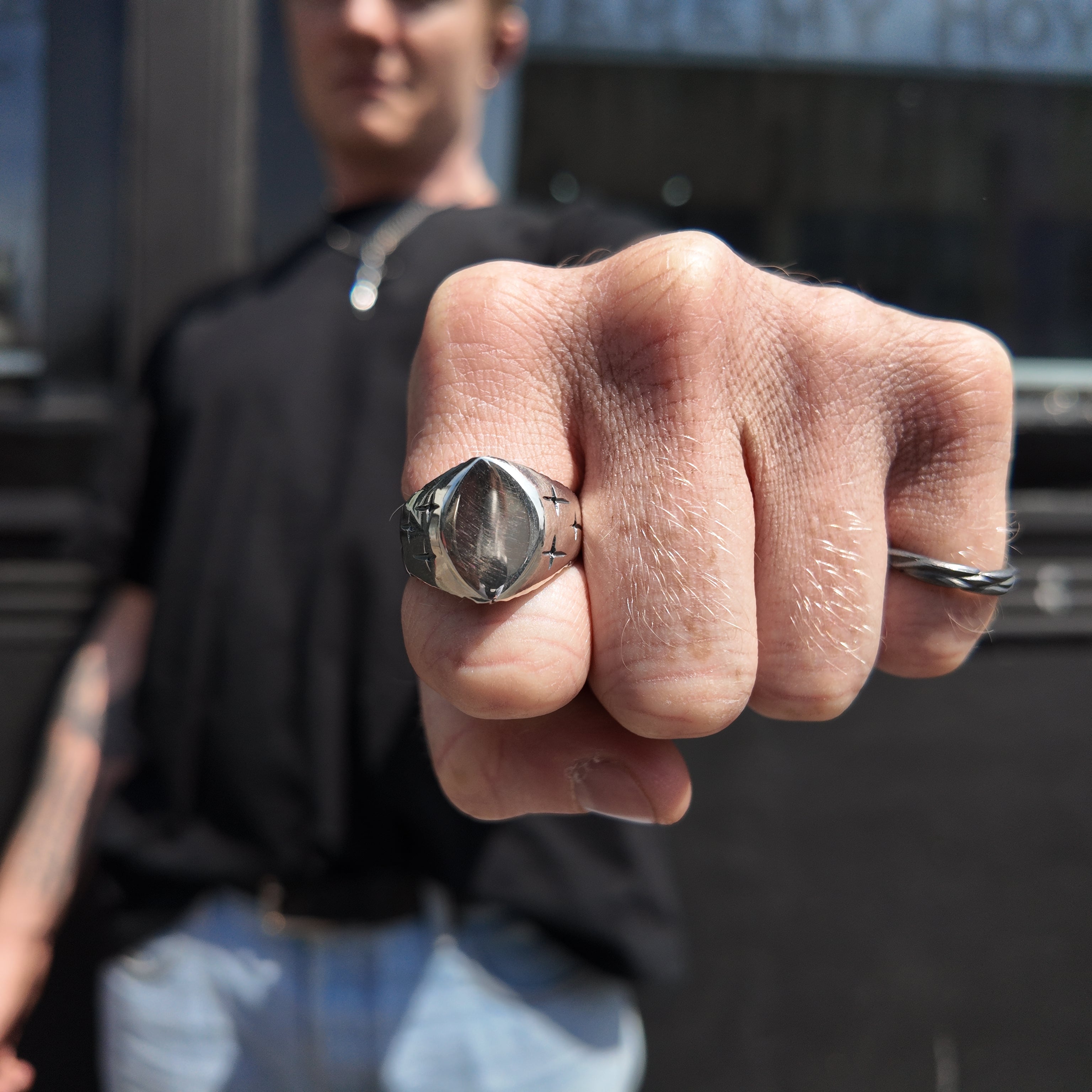 Trinity Large Silver Signet Ring