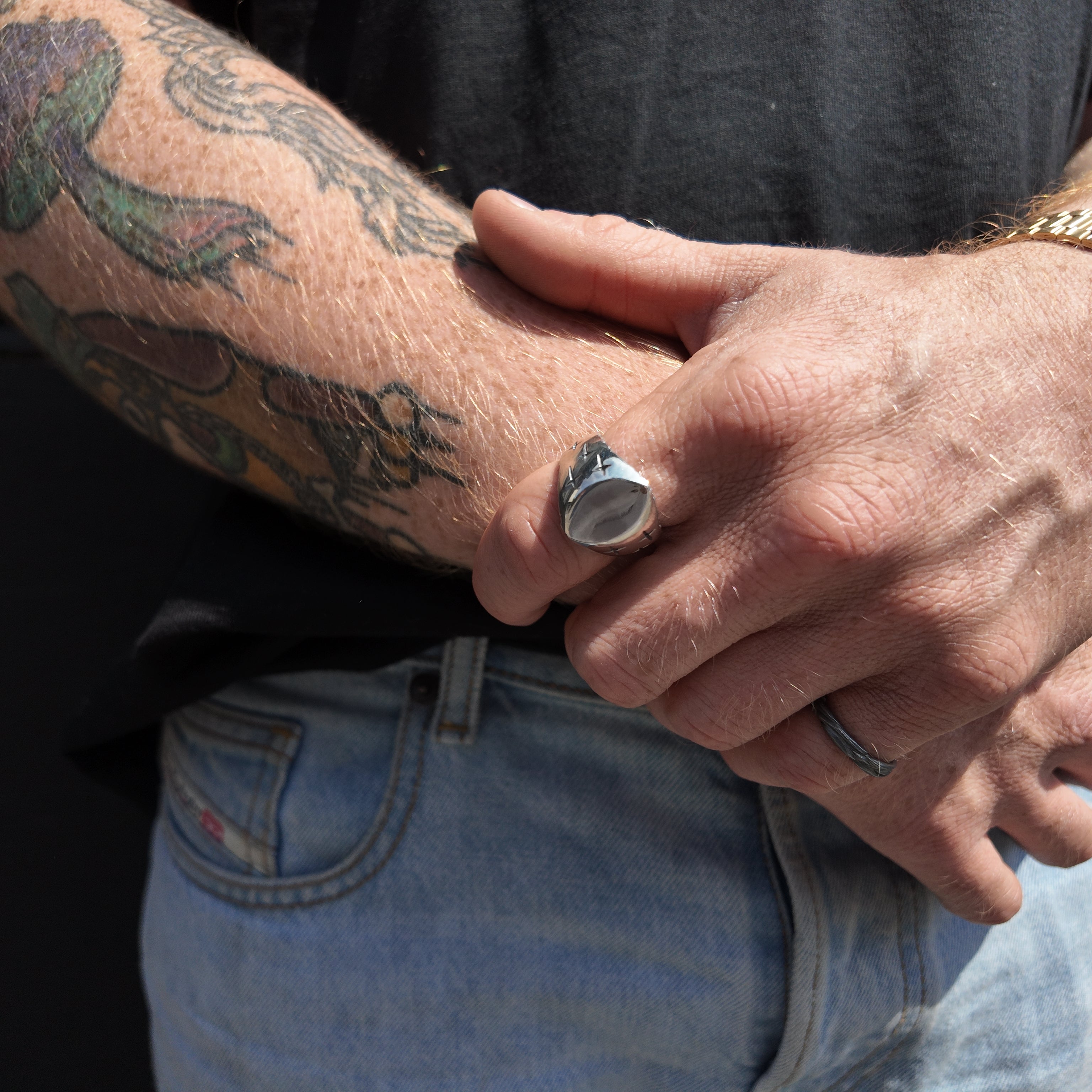 Trinity Large Silver Signet Ring