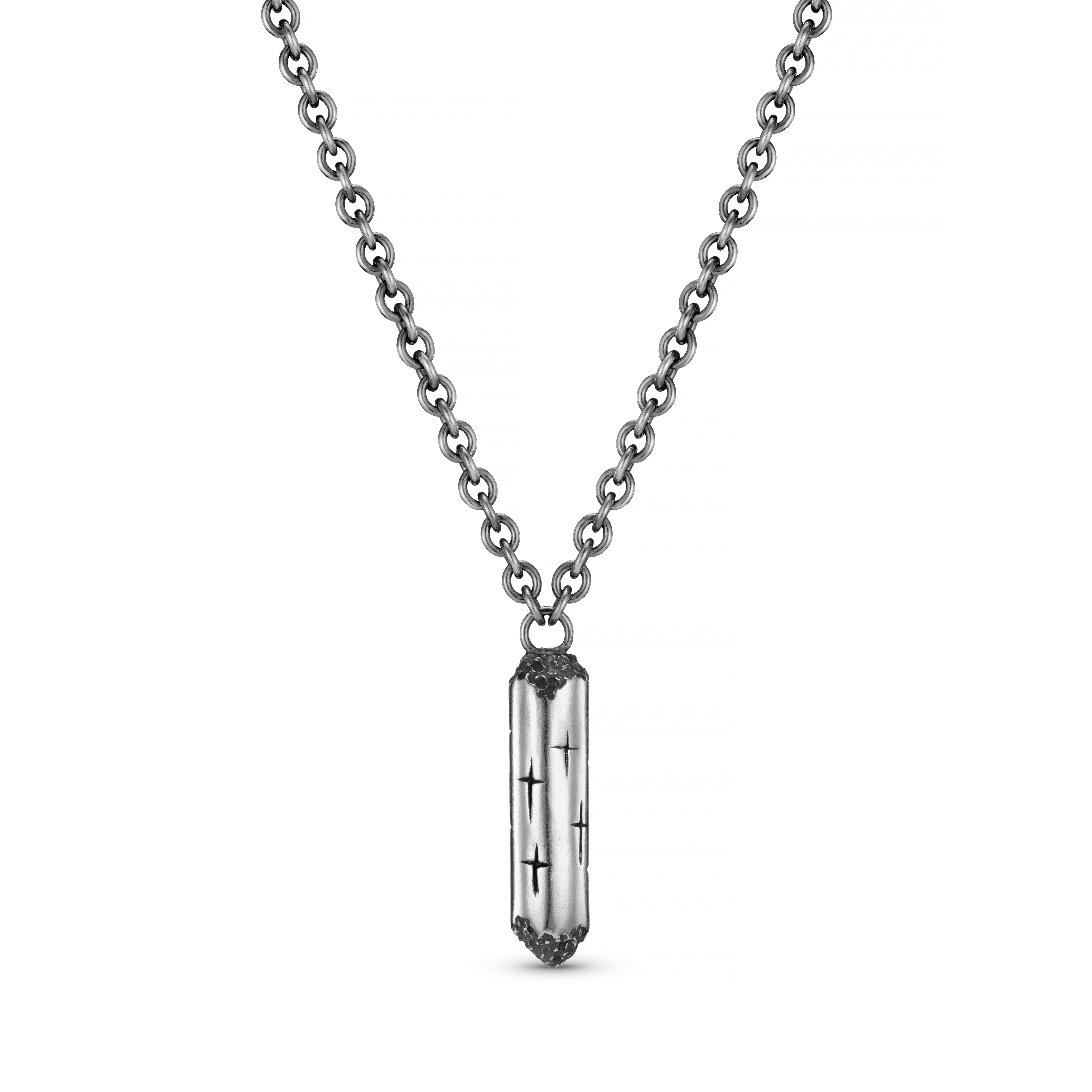 Trinity Large Silver Cylinder Necklace
