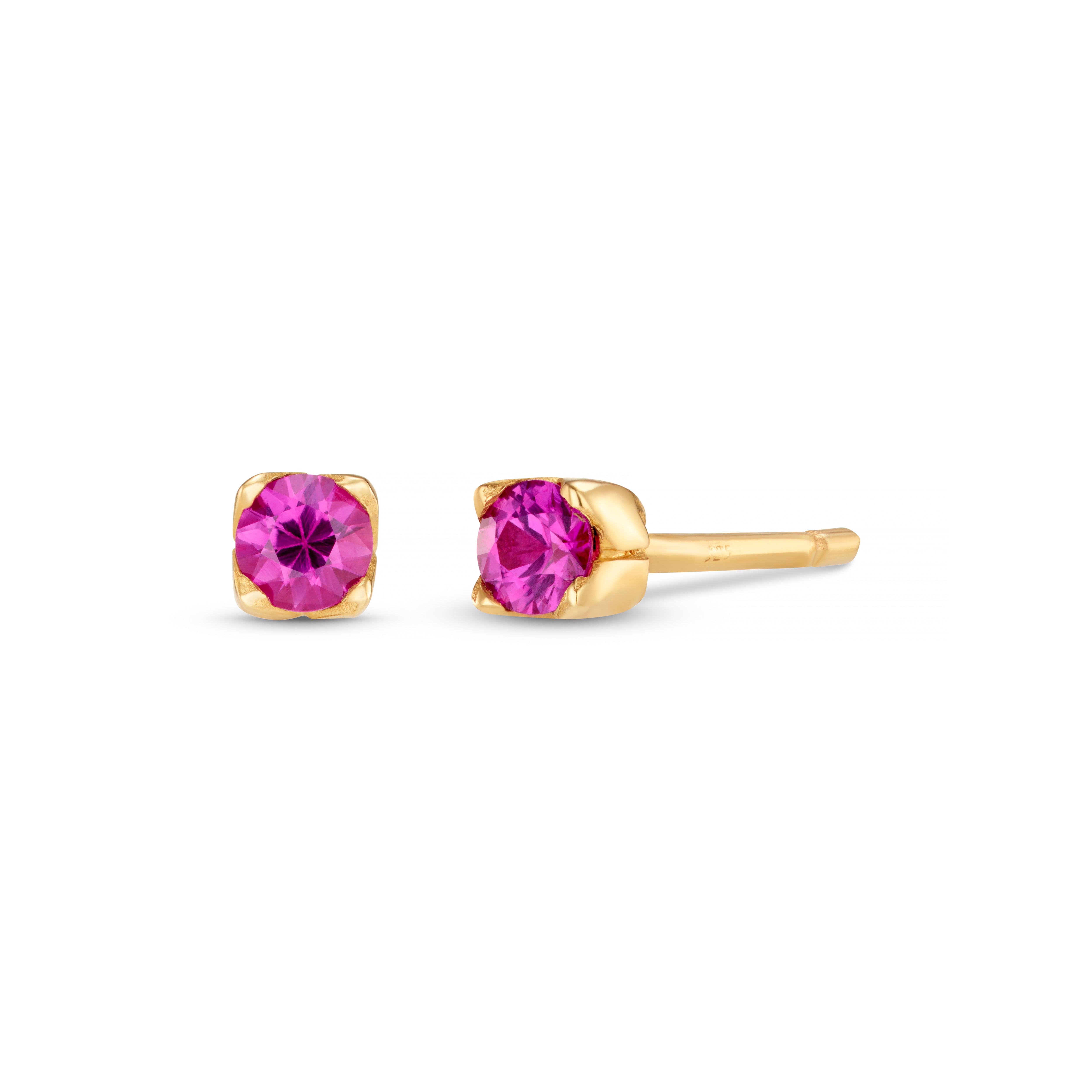 Tulip 18ct Gold Pink Sapphire Earrings