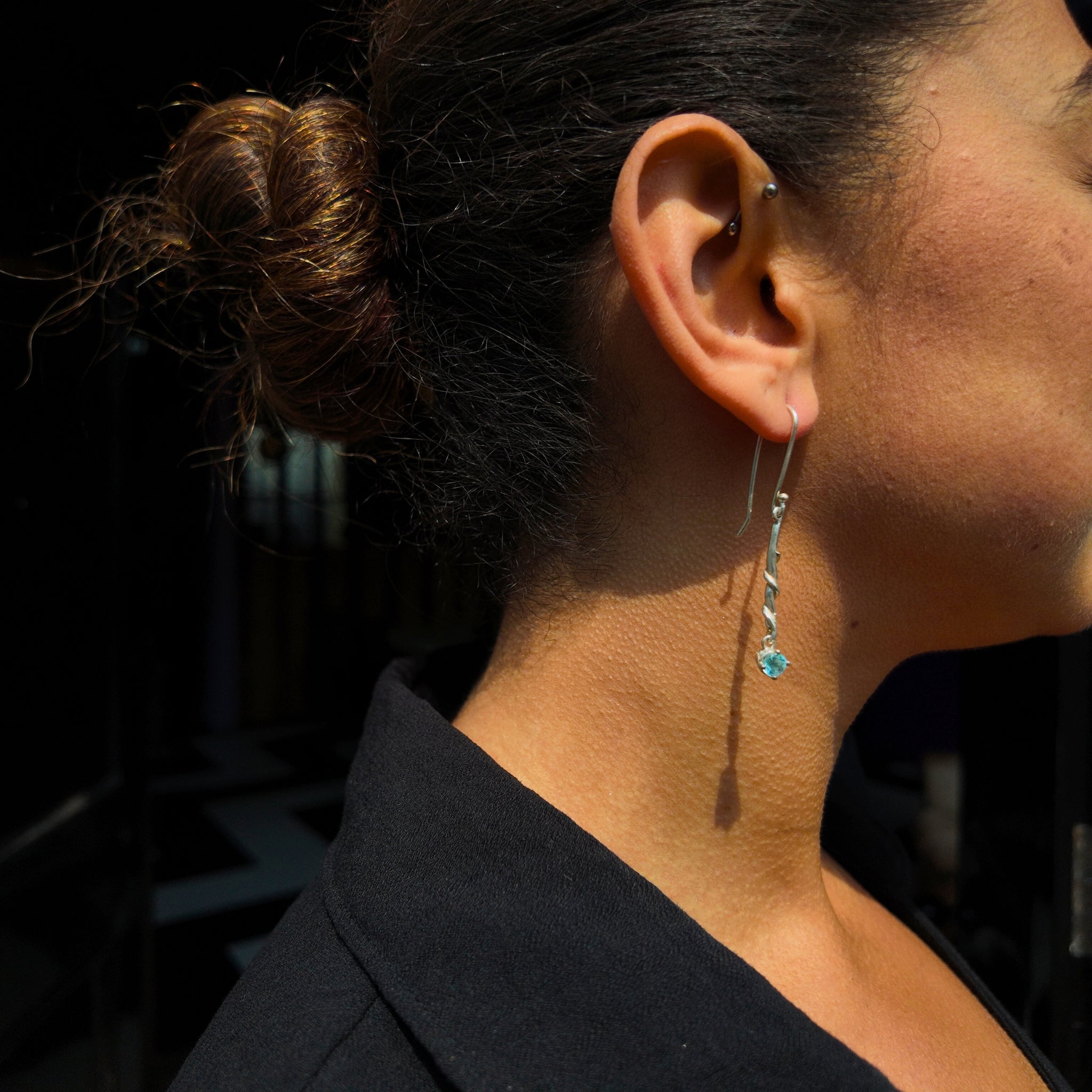 Entwine Silver Gemstone Drops