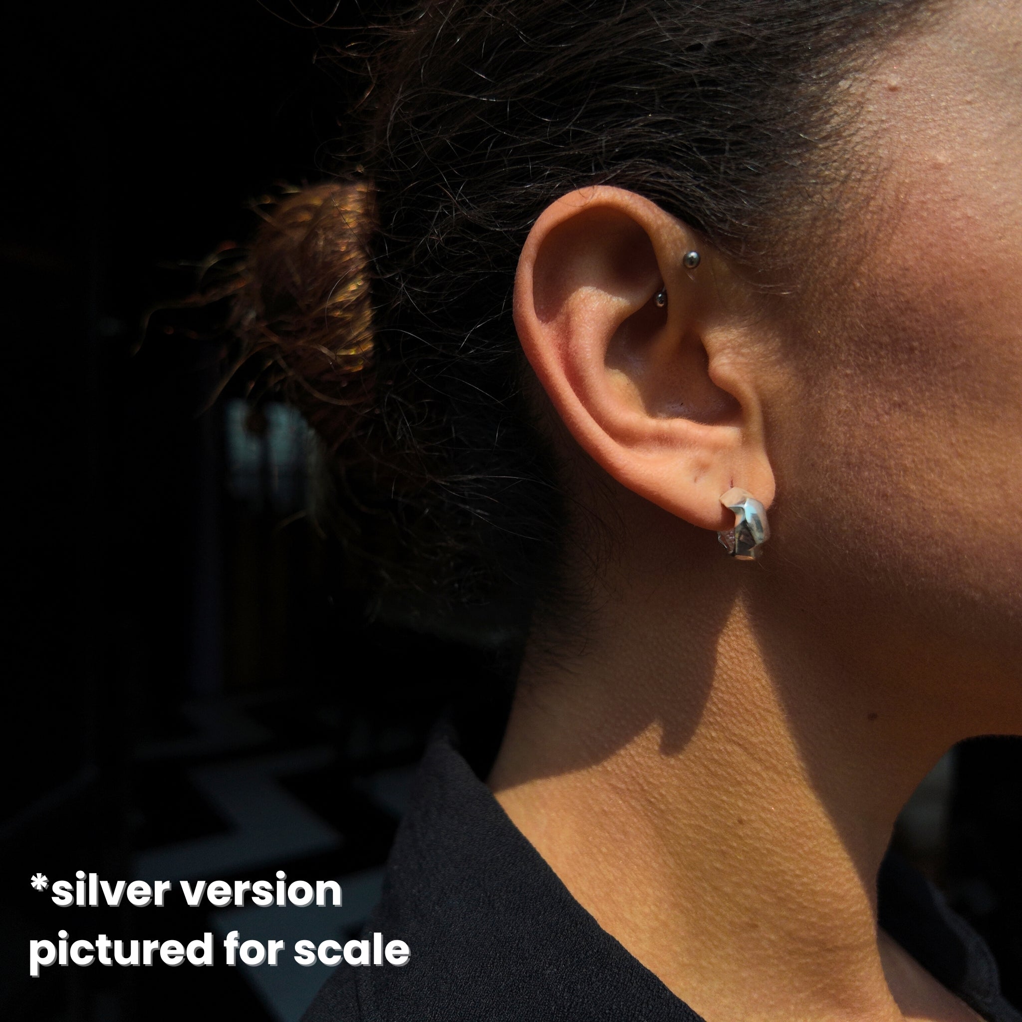 Carved 9ct Gold Wide Hoop Earrings
