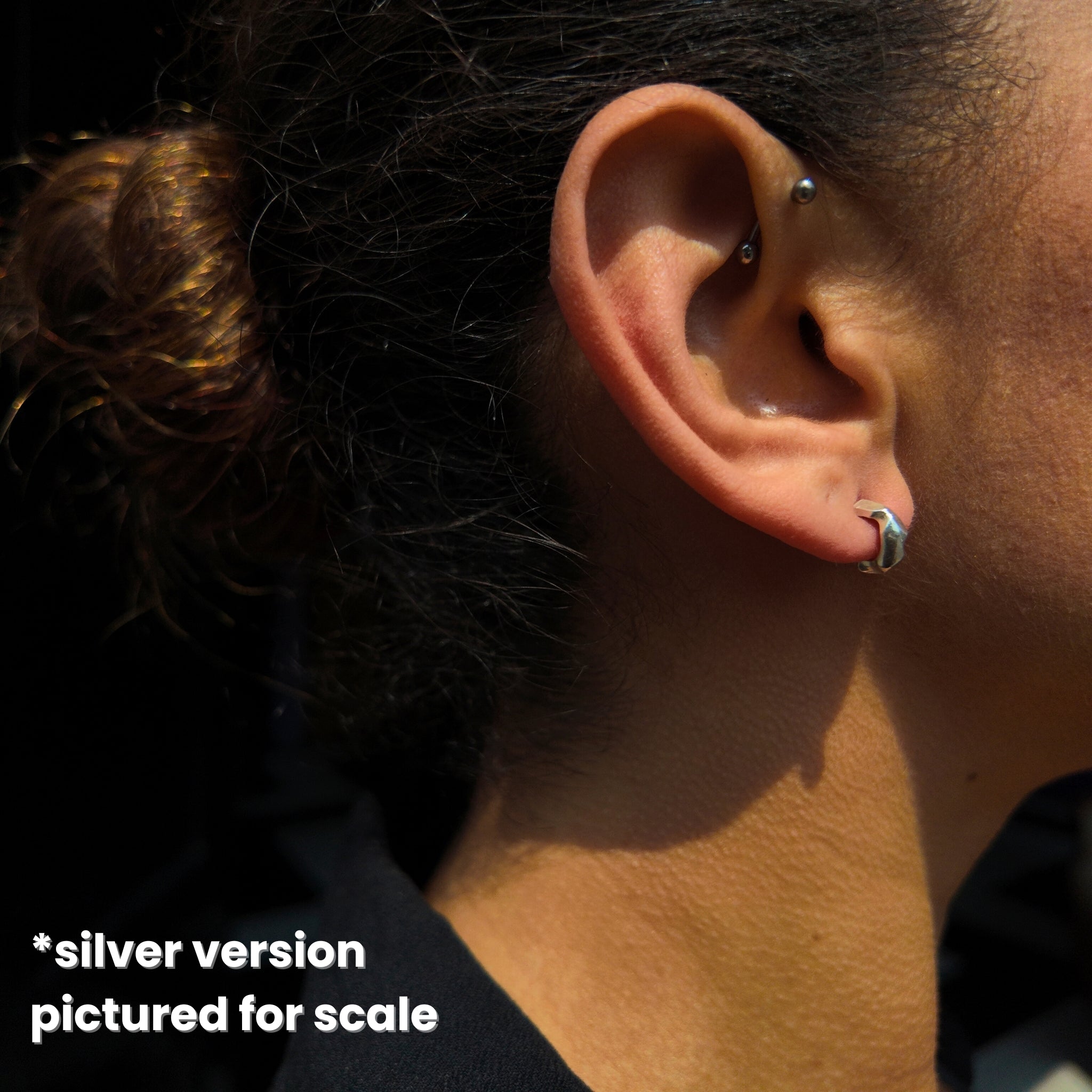 Carved 9ct Gold Tiny Hoops