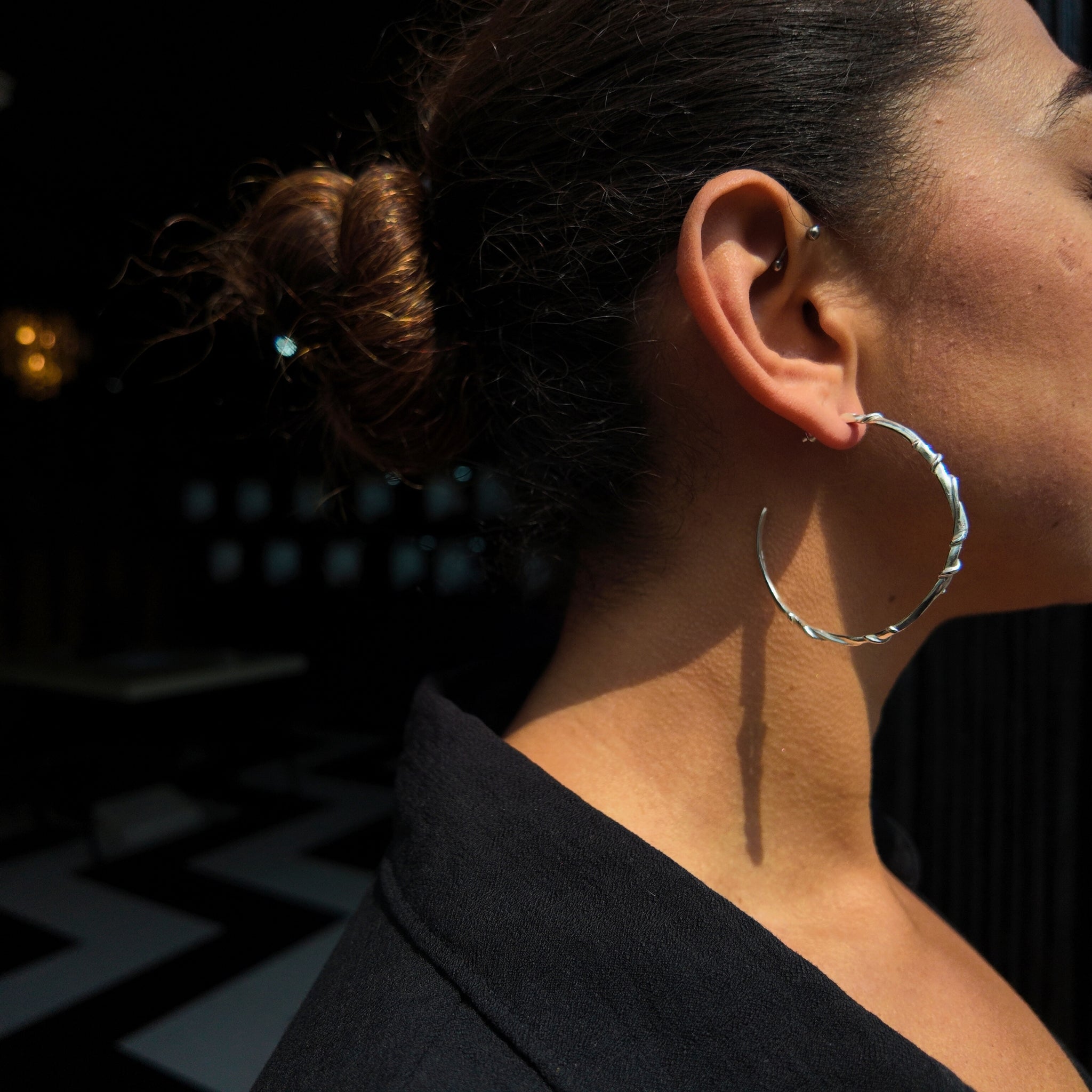 Entwine Silver Large Hoops