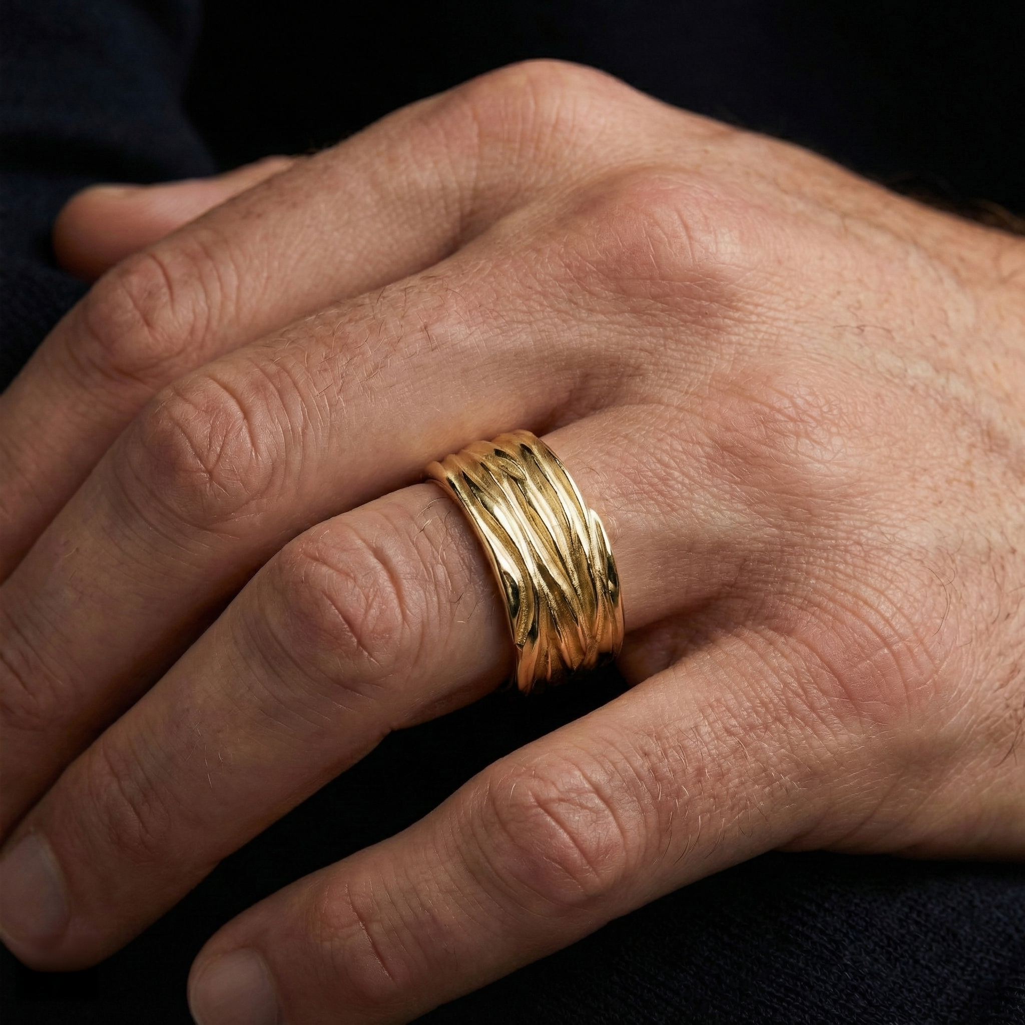 Forest 9ct Gold 10mm Ring