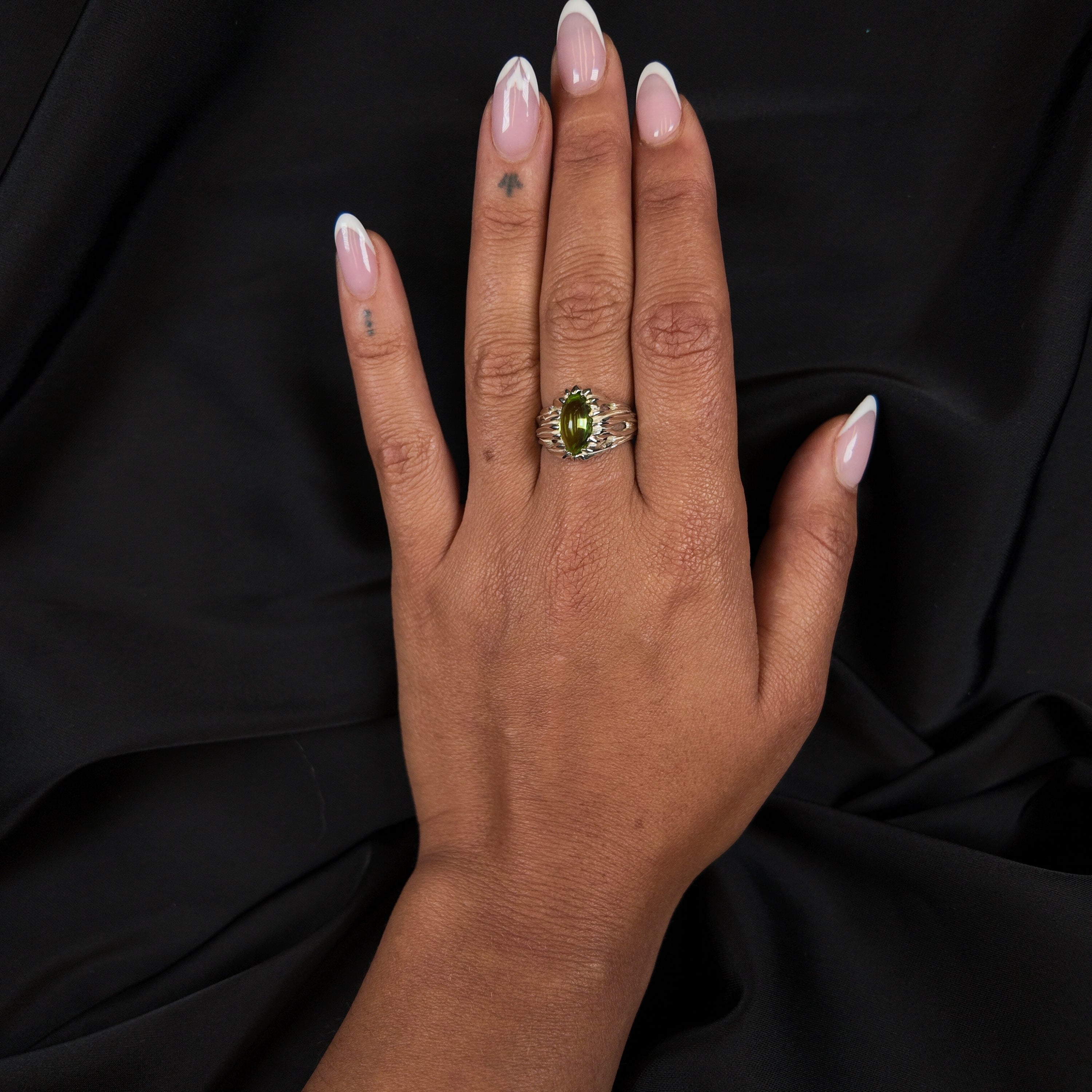 Forest Silver Marquise Gemstome Ring