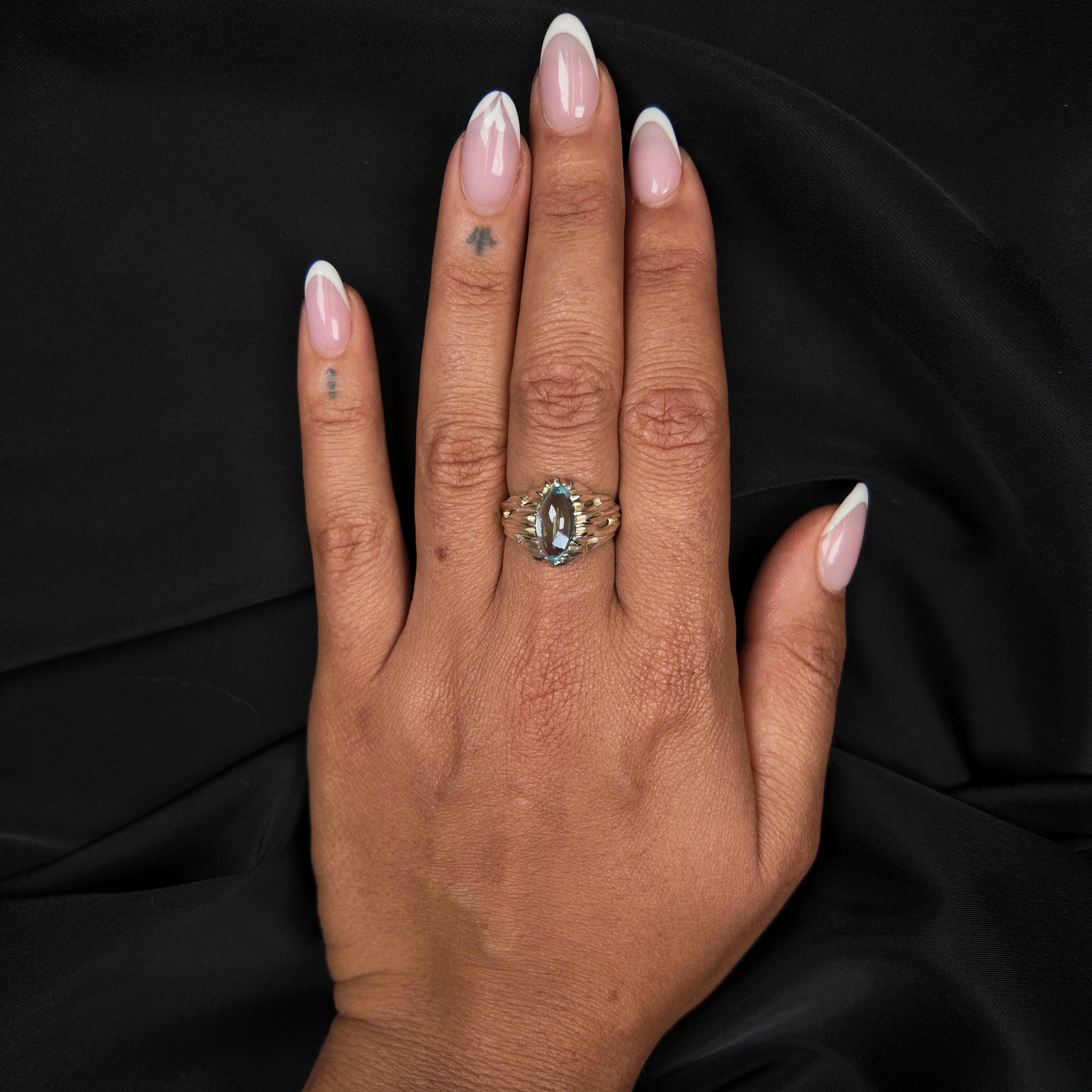 Forest Silver Marquise Gemstome Ring