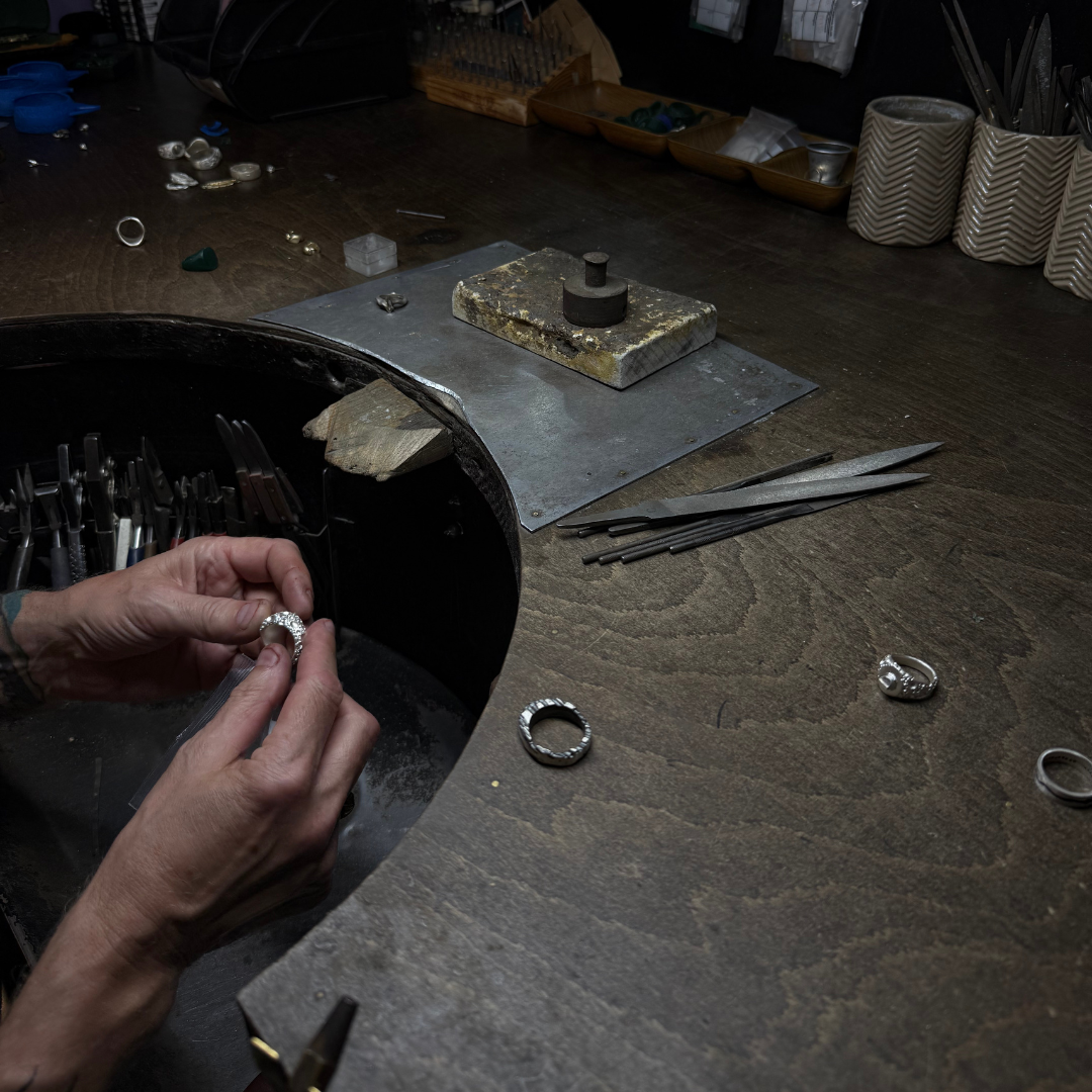 Moon Silver Signet Ring