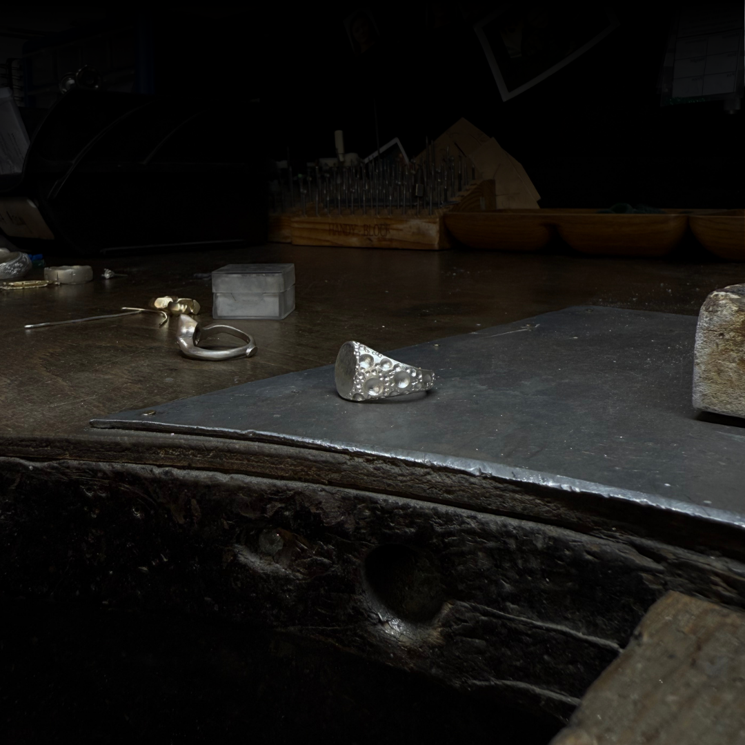 Moon Silver Signet Ring