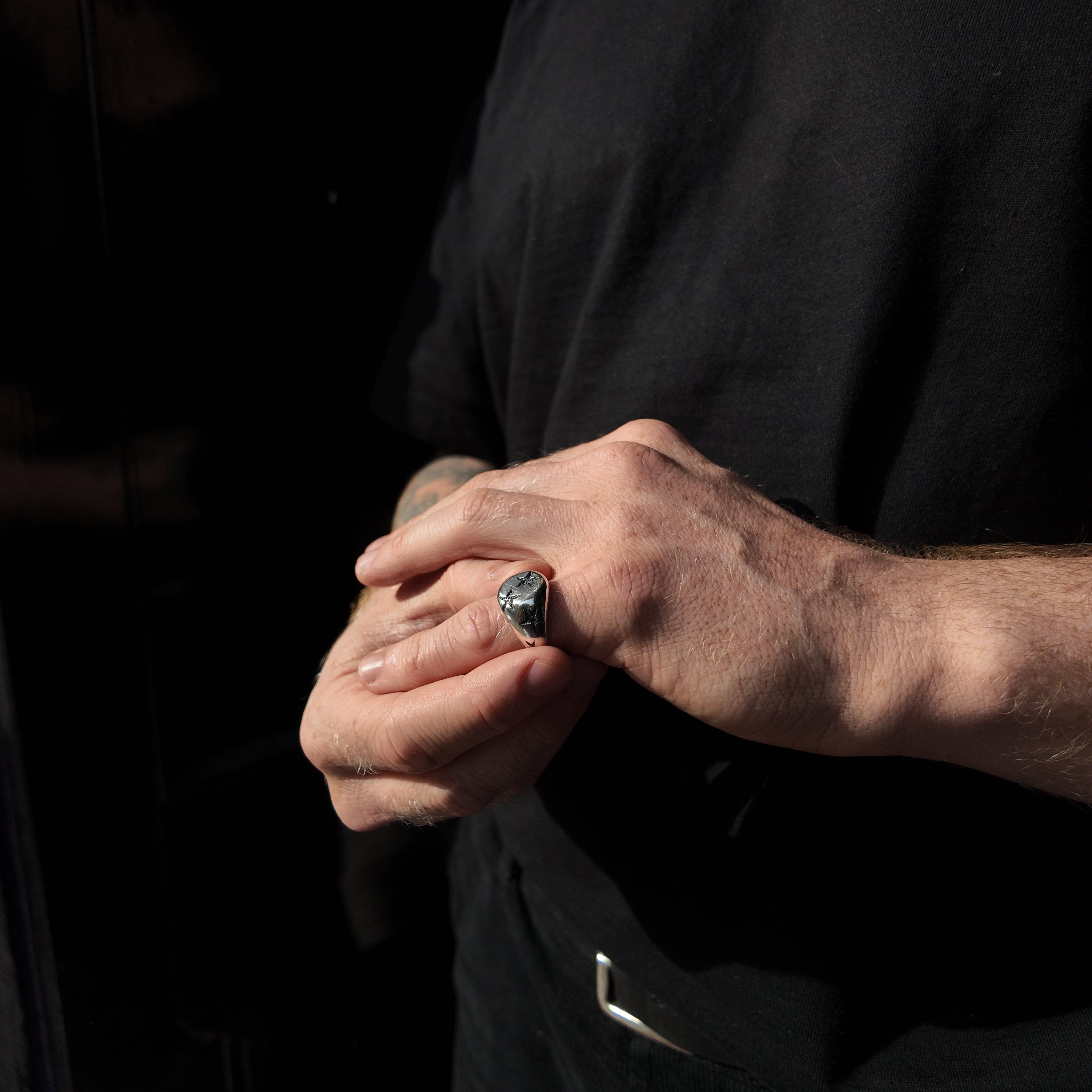 Star Small Silver Signet Ring