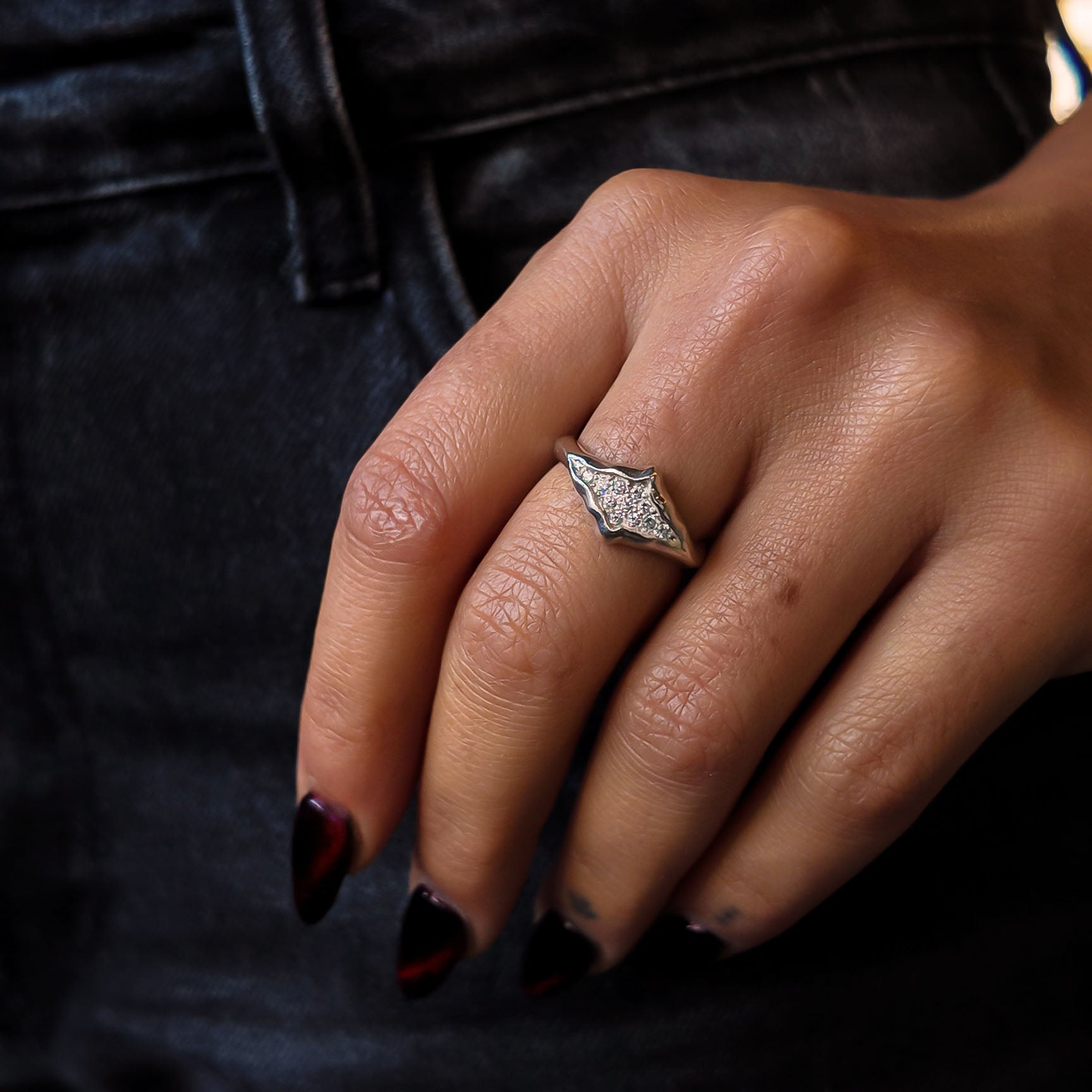 Triffid Platinum Marquise Diamond Ring