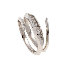 Triffid 18ct White Gold Coil Ring with White Diamonds