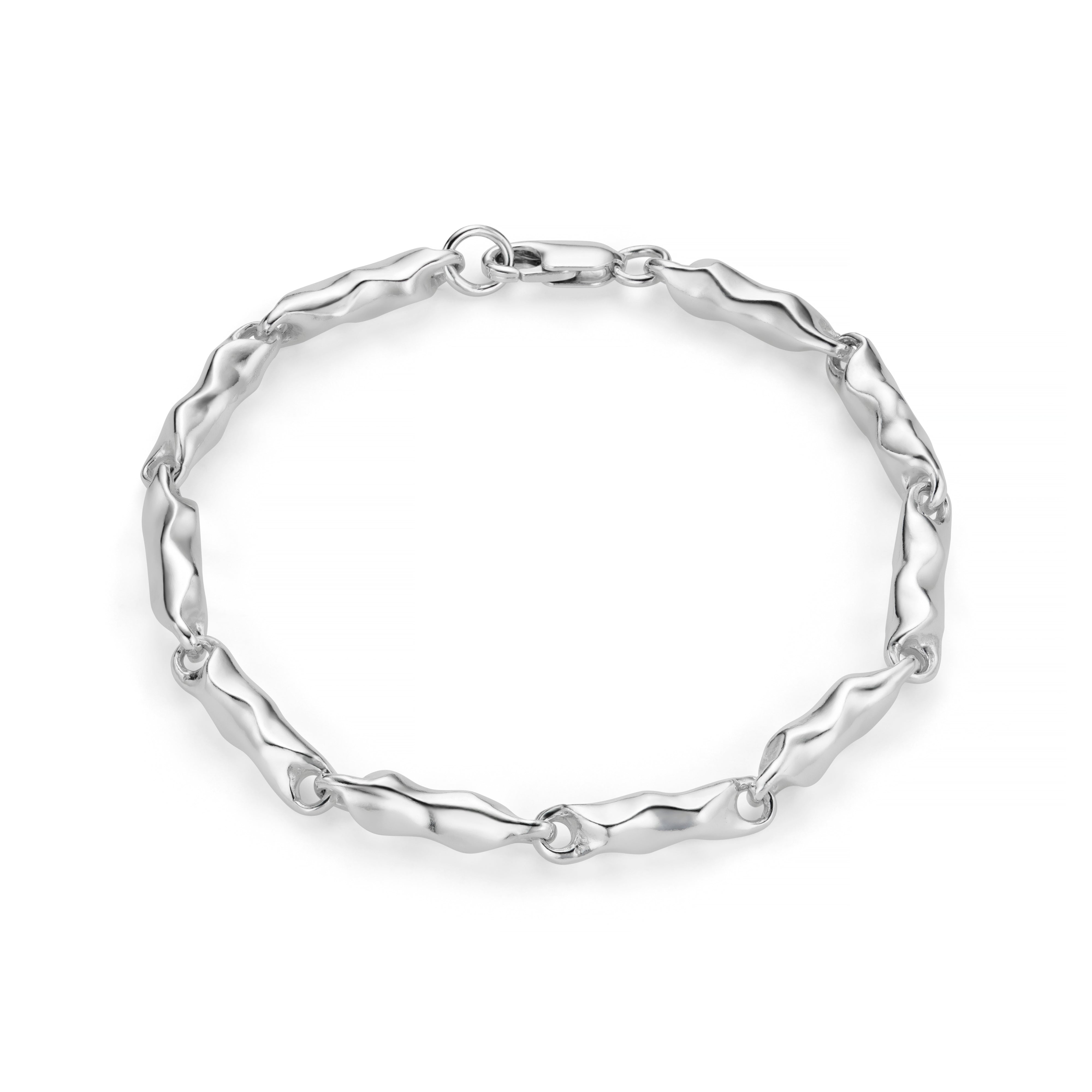 Wave Silver Link Bracelet