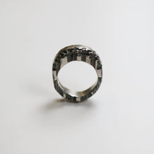 Luna Oxidised Silver Tapered Ring
