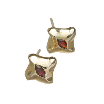Manta Ray 9ct Gold Garnet Earrings
