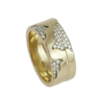 Blitz 18ct Yellow Gold 3mm and 6mm Rings with Diamonds