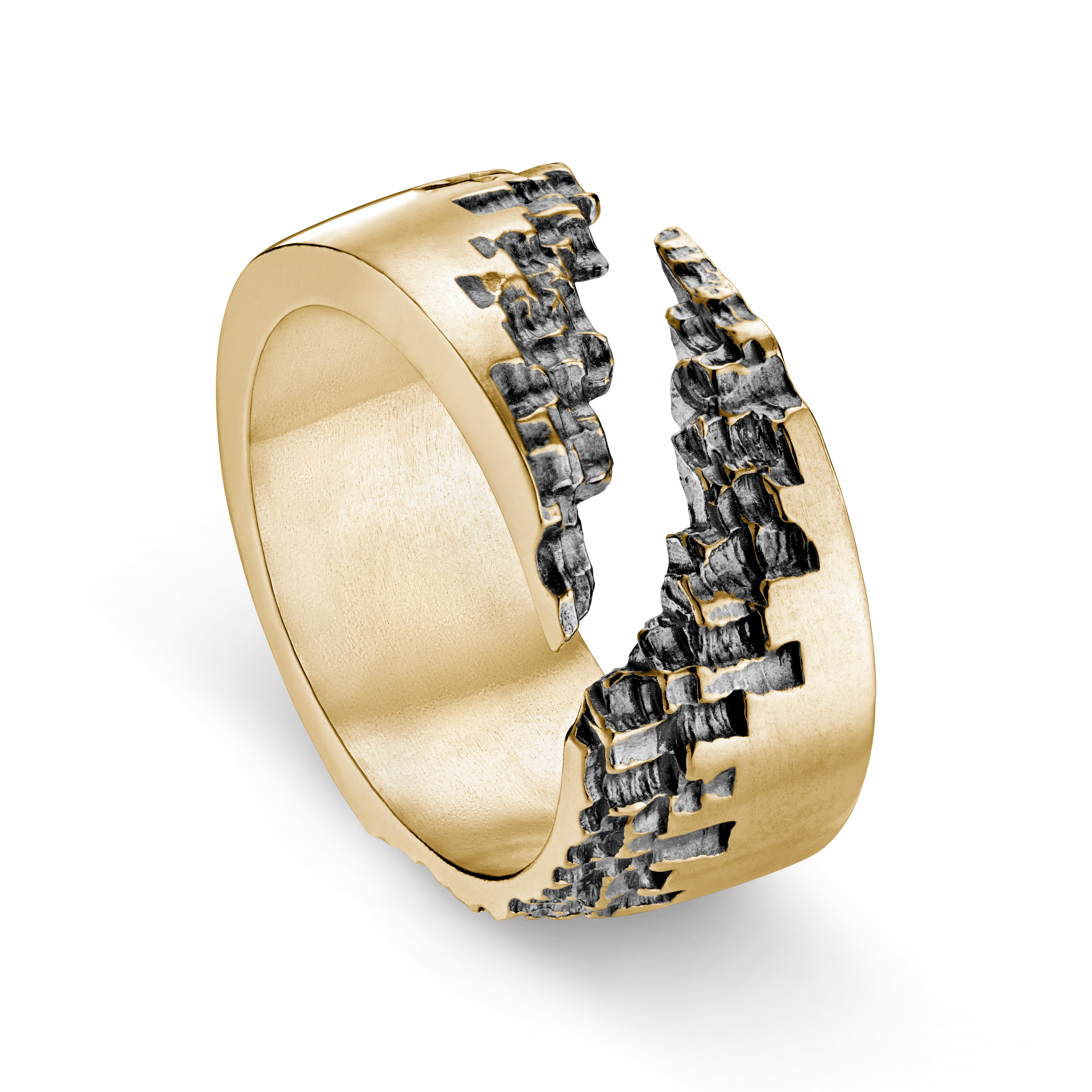 Luna 9ct Yellow Gold Diagonal Cut Ring