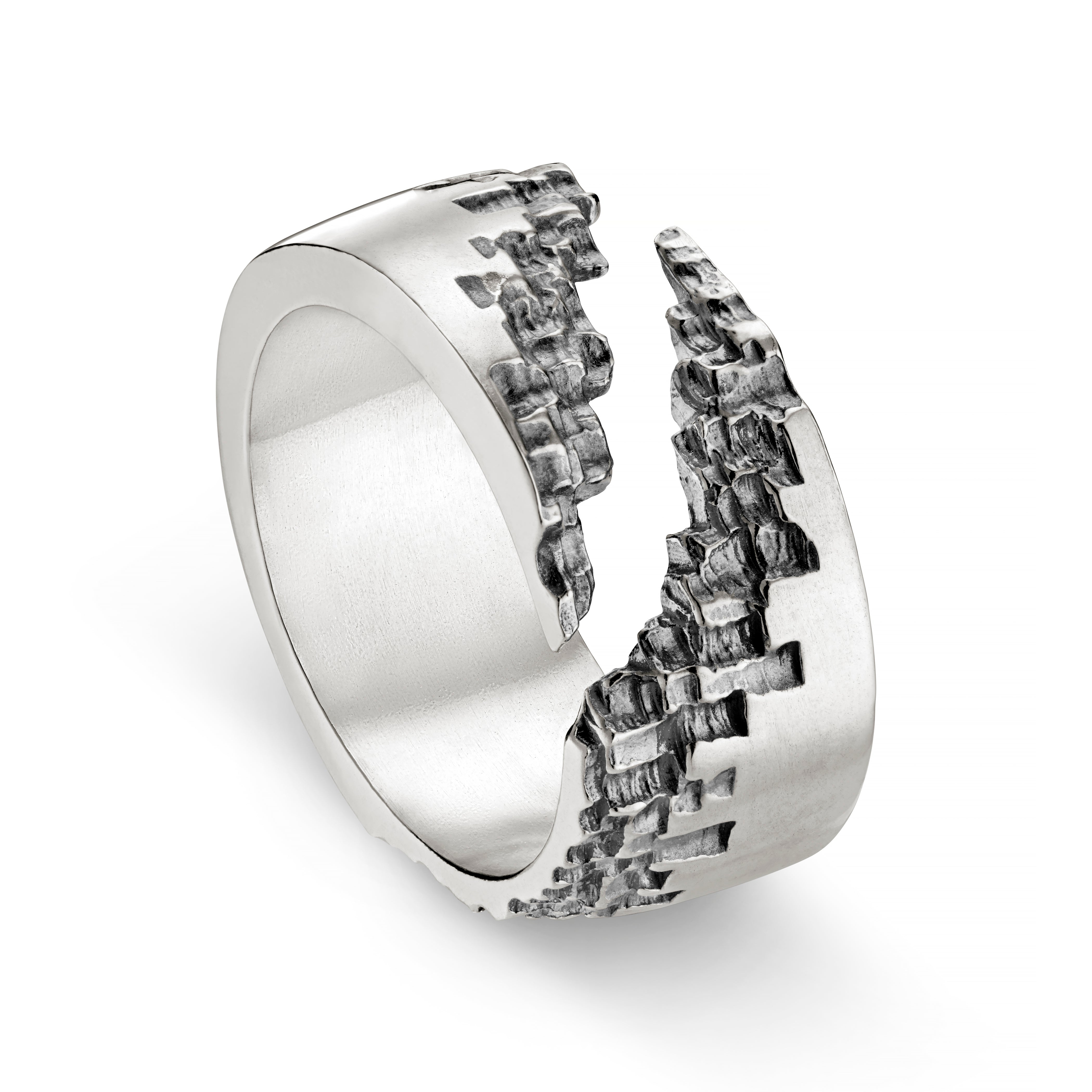 Luna 9ct White Gold 10mm Diagonal Cut Ring