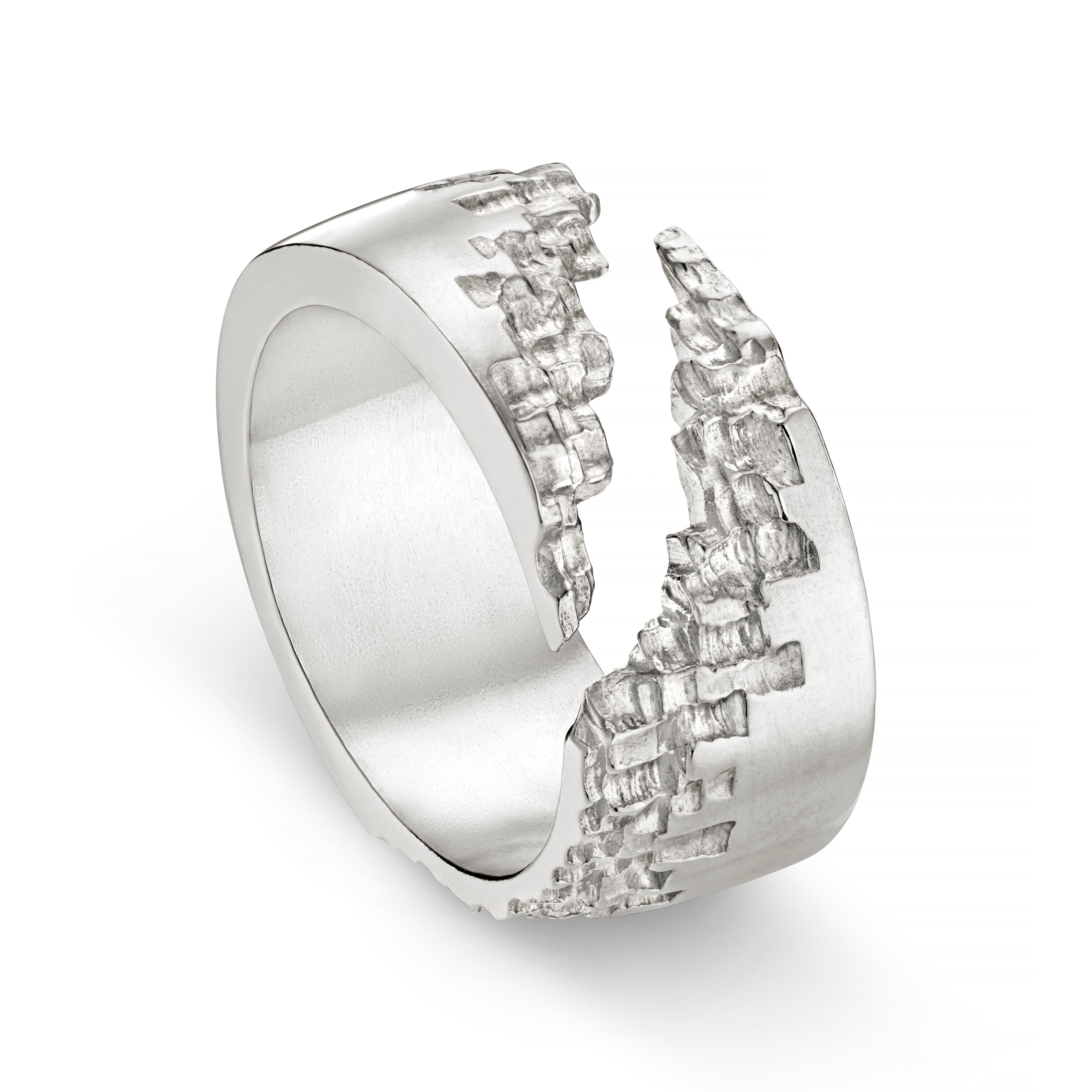 Luna 9ct White Gold 10mm Diagonal Cut Ring