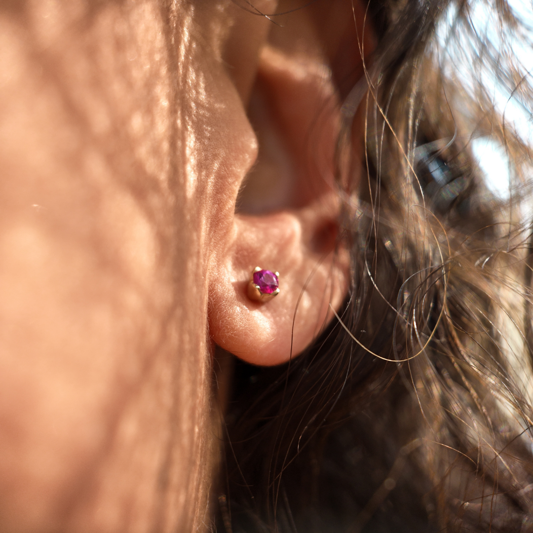 Tulip 18ct Gold Pink Sapphire Earrings