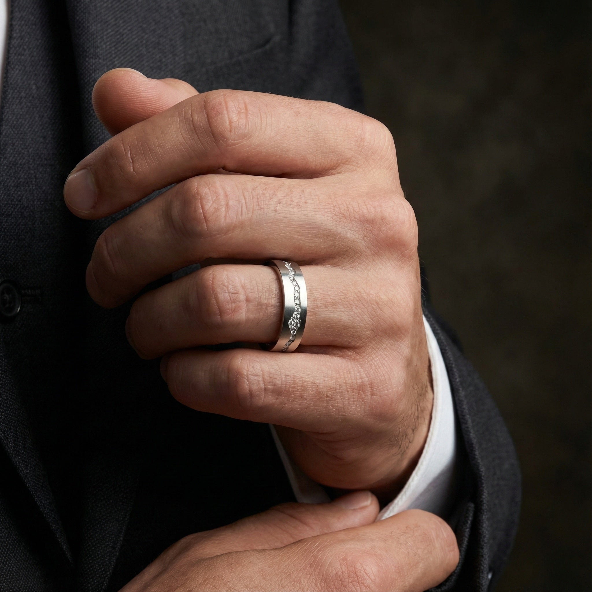 Blitz Platinum Pulse 6mm Diamond Ring