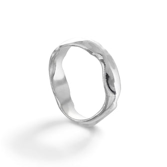 Carved Silver 4mm Ring