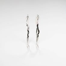 Carved Silver Large Hoop Earrings